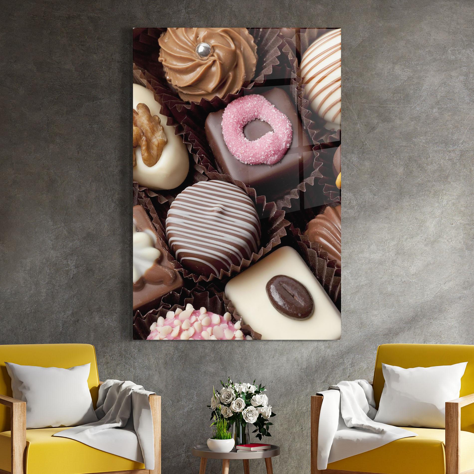 Obraz na Szkle Chocolate Bonbons mockup 4