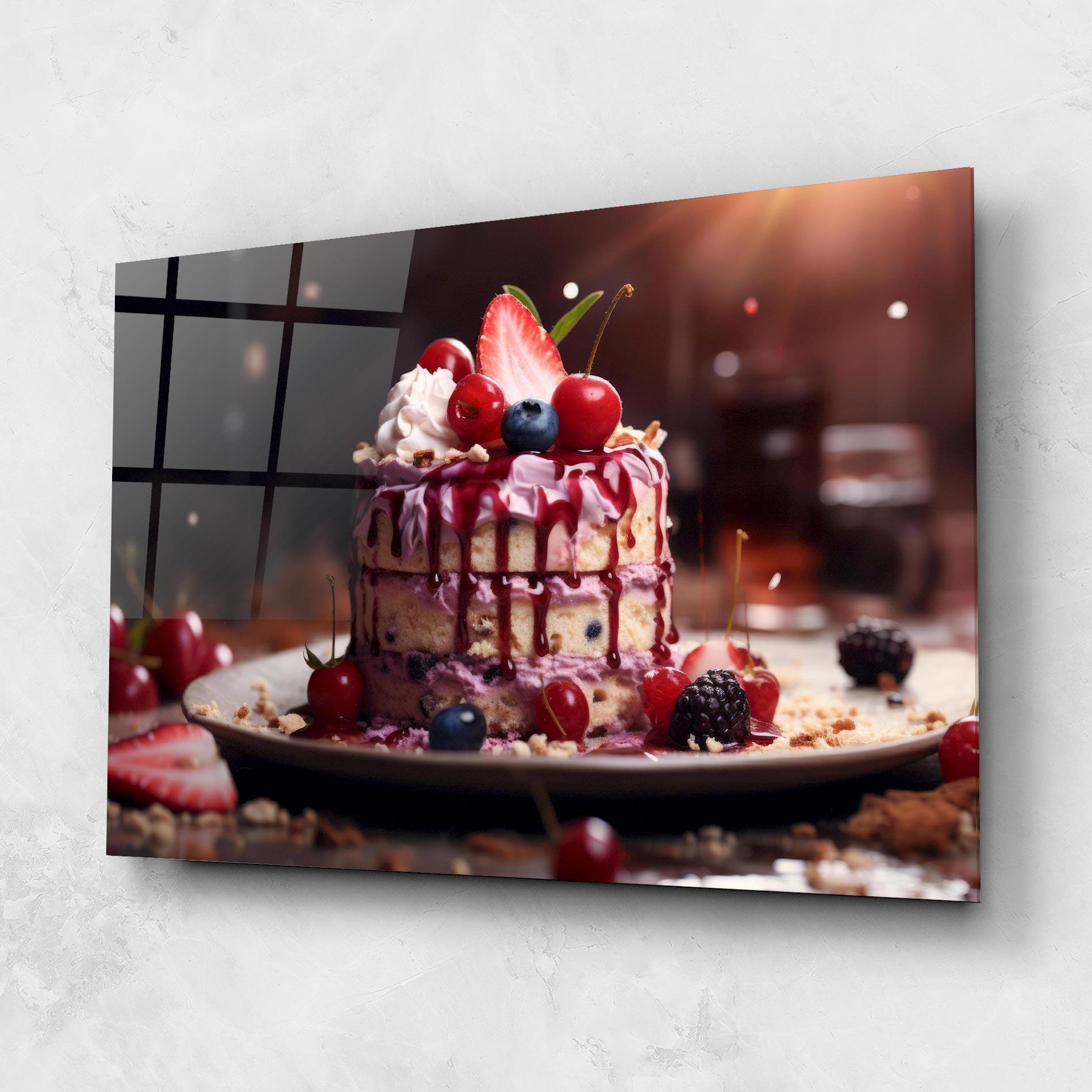 Obraz na Szkle Berries Dessert mockup 1