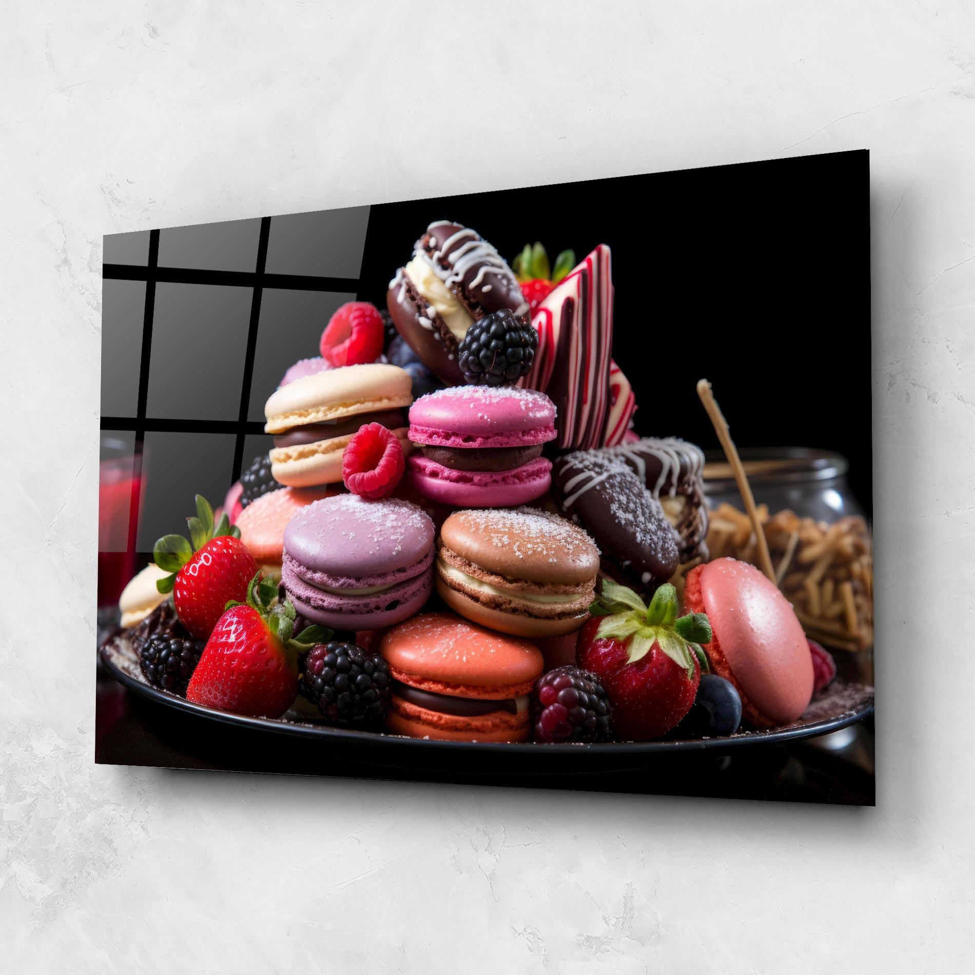 Obraz na Szkle Berries Macarons mockup 1