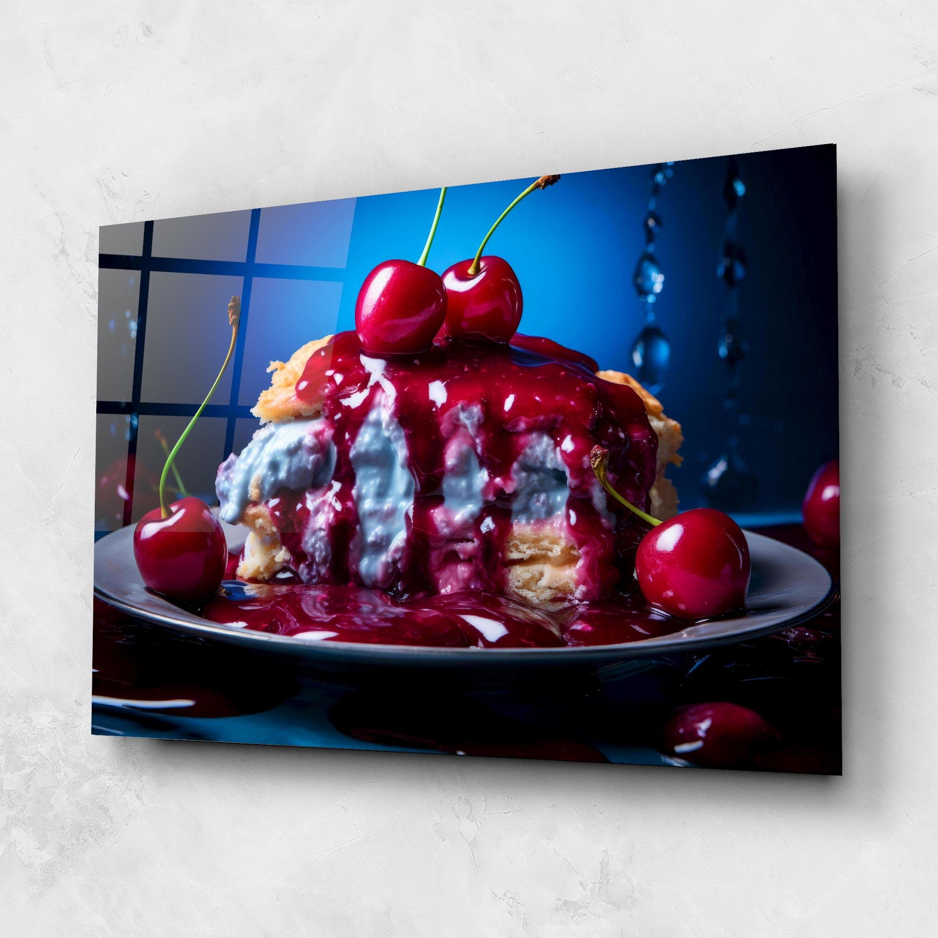 Obraz na Szkle Cake On Blue mockup 1