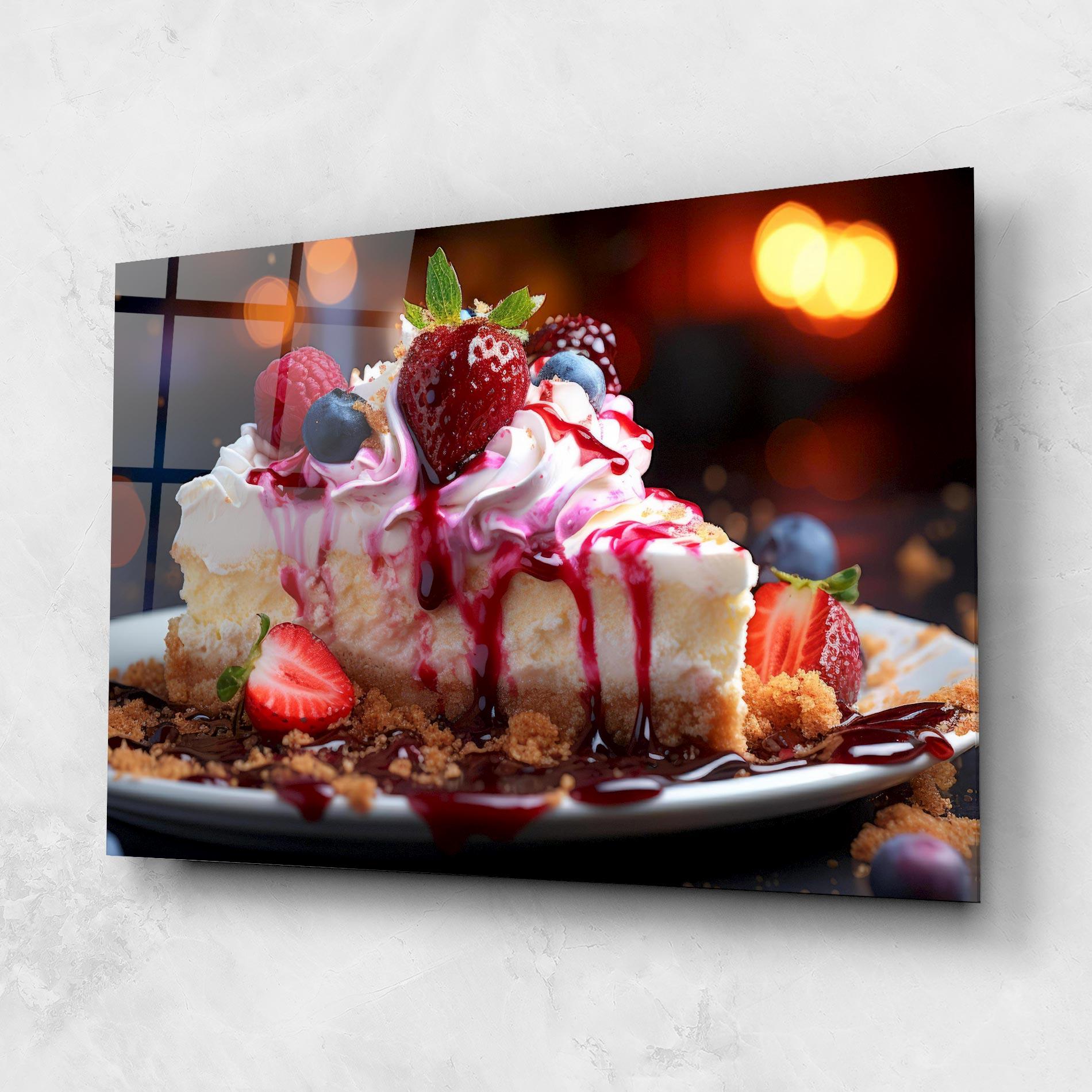 Obraz na Szkle Cheesecake Berries mockup 1