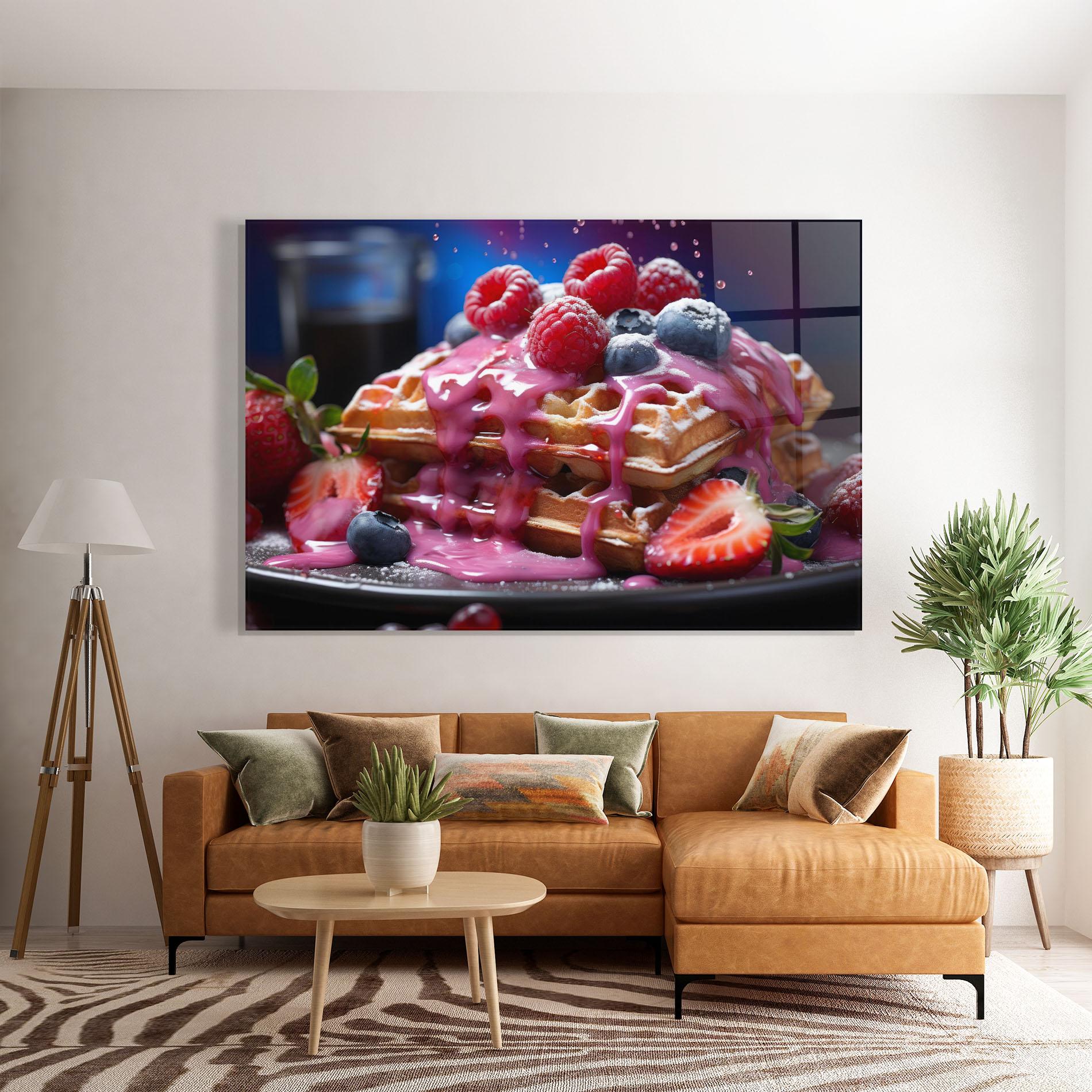 Obraz na Szkle Berries Waffles mockup 7