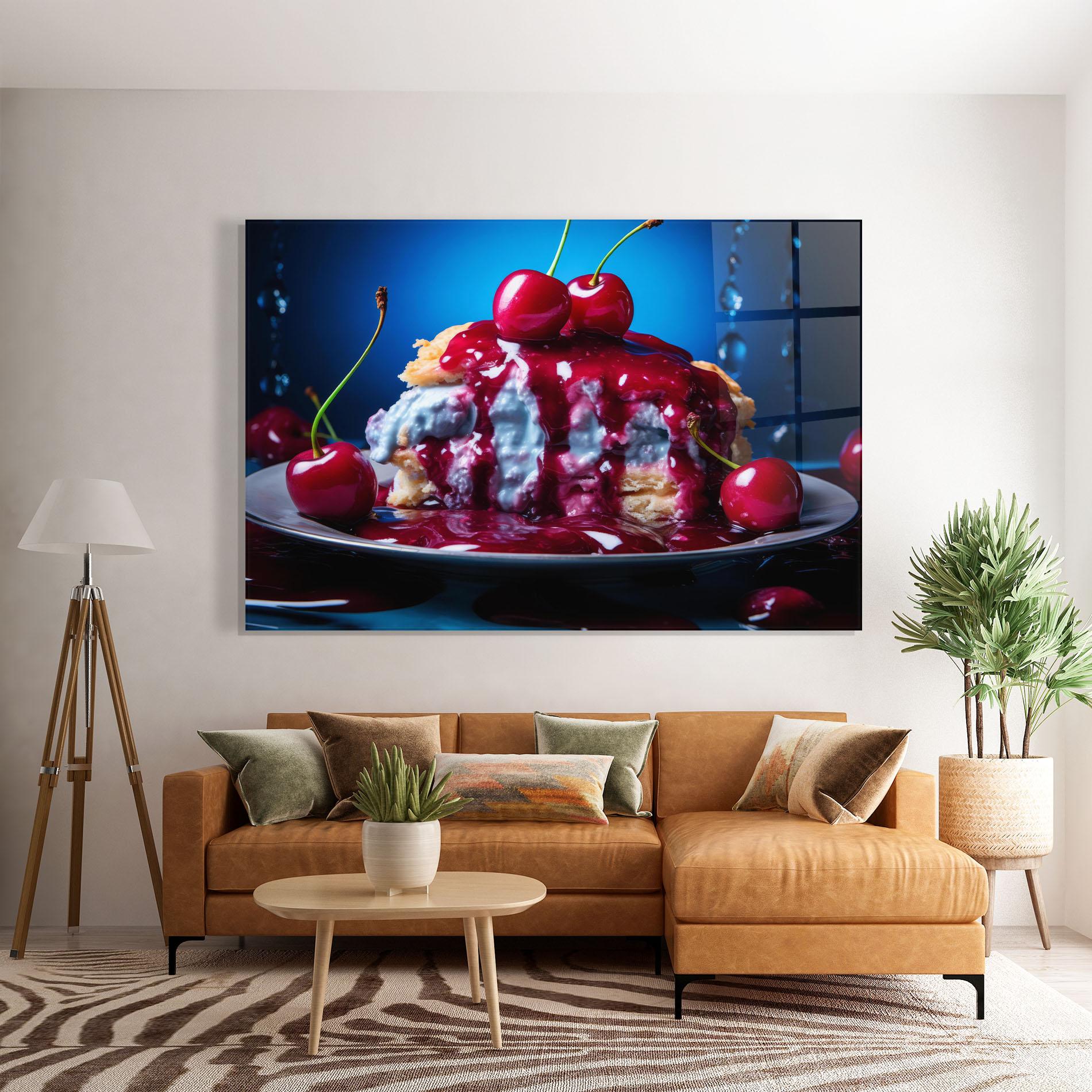 Obraz na Szkle Cake On Blue mockup 7