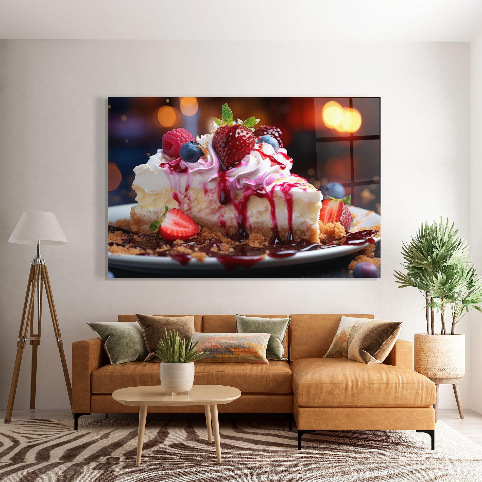 Obraz na Szkle Cheesecake Berries mockup 7