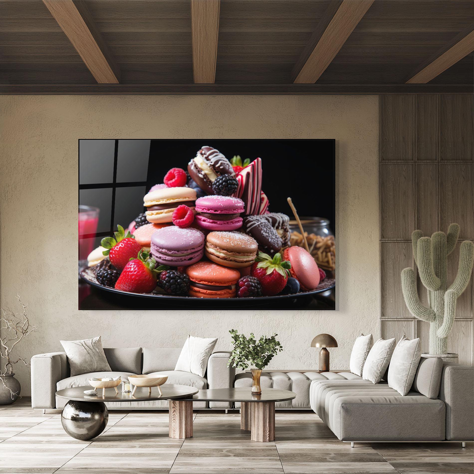 Obraz na Szkle Berries Macarons mockup 8