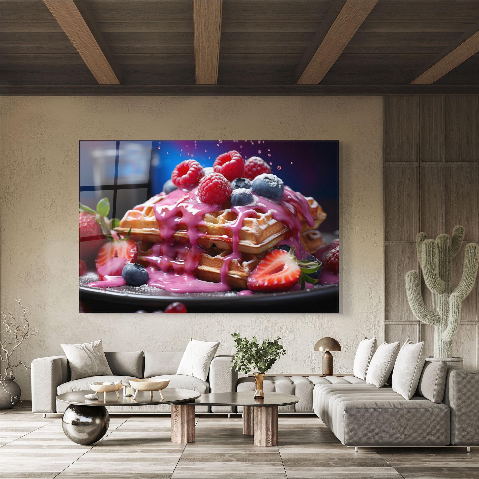 Obraz na Szkle Berries Waffles mockup 8