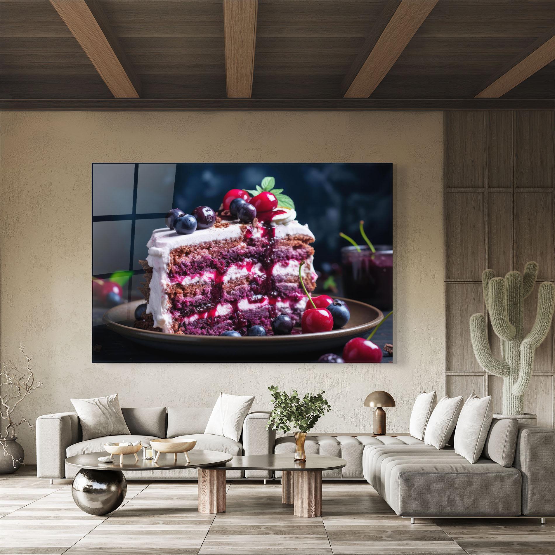 Obraz na Szkle Cherries Cream mockup 8