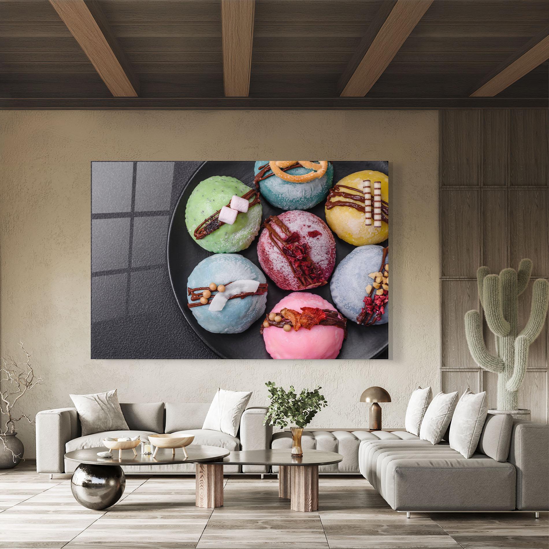 Obraz na Szkle Colorful Mochi Desserts mockup 8