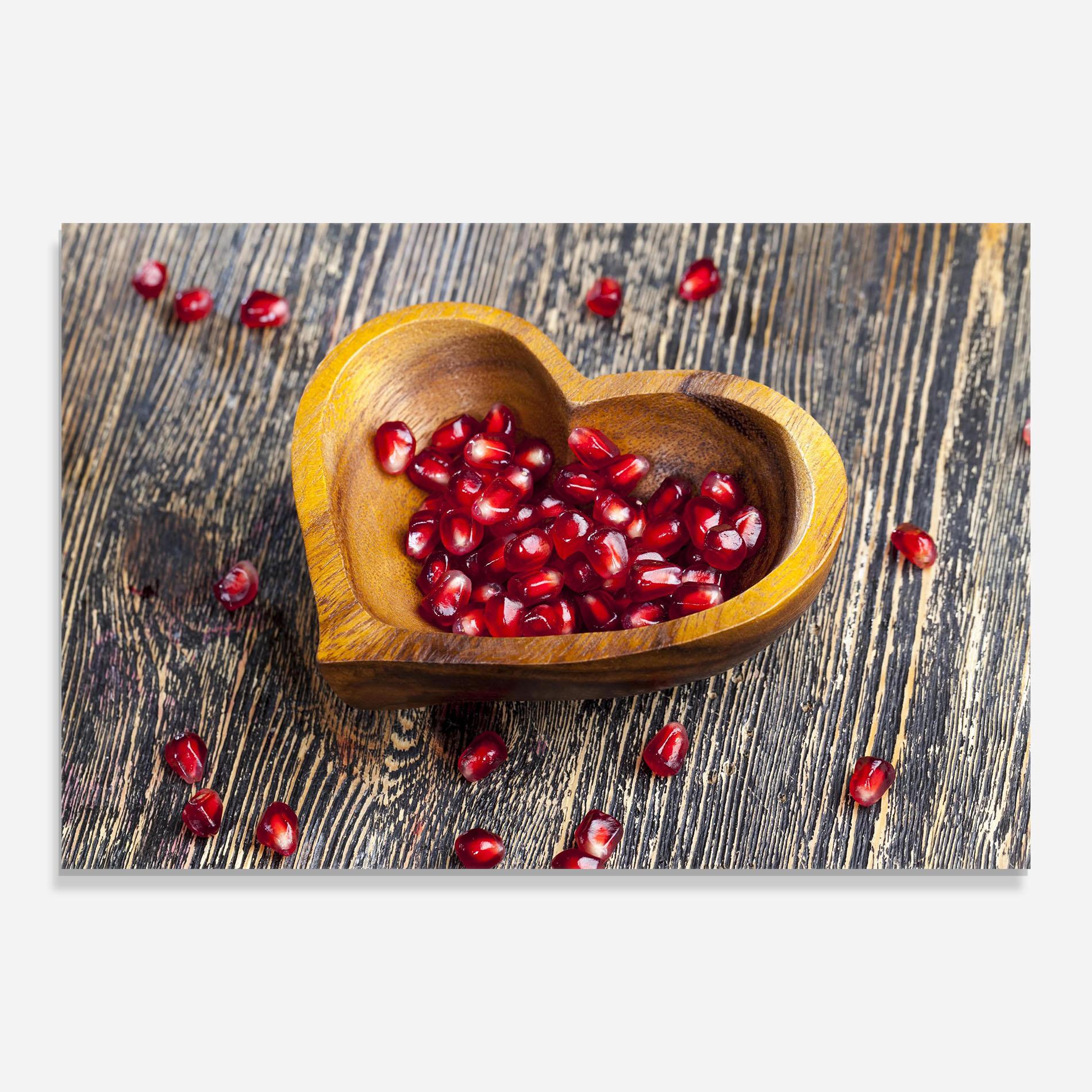 Obraz na Szkle Heart Pomegranate Seeds mockup 0