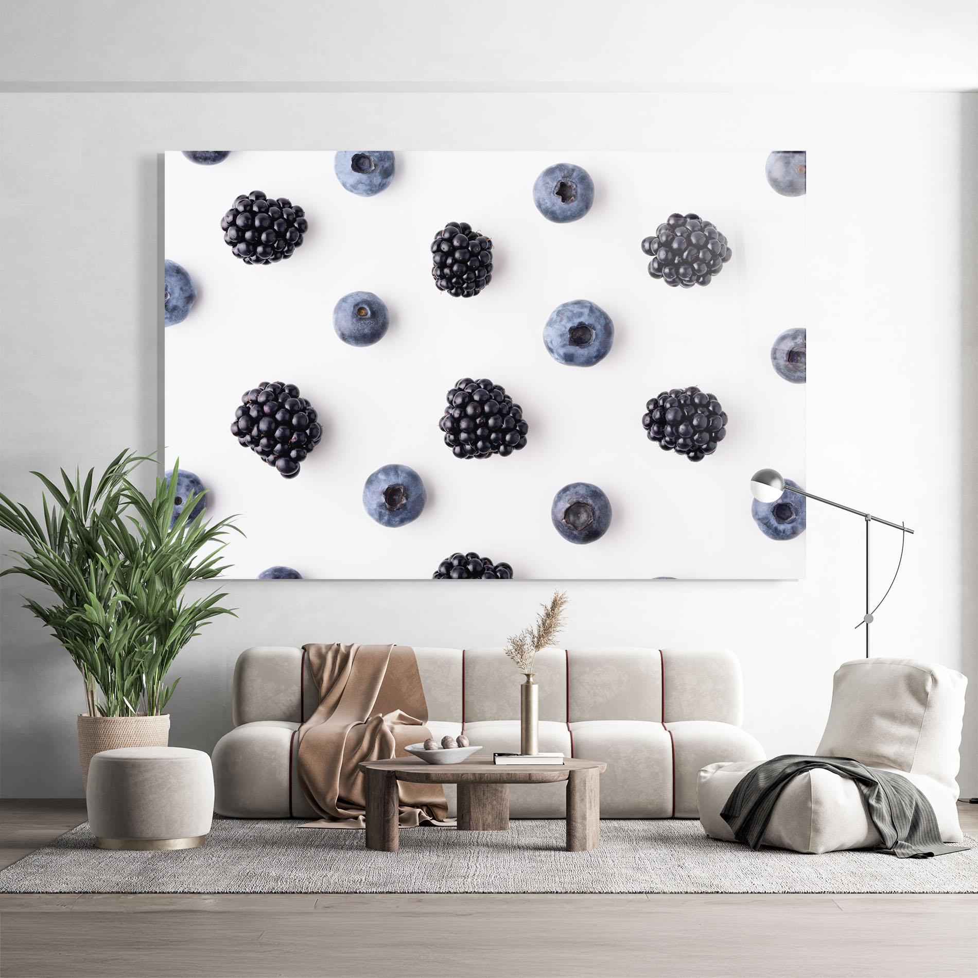 Obraz na Szkle Blackberries And Blueberries mockup 9