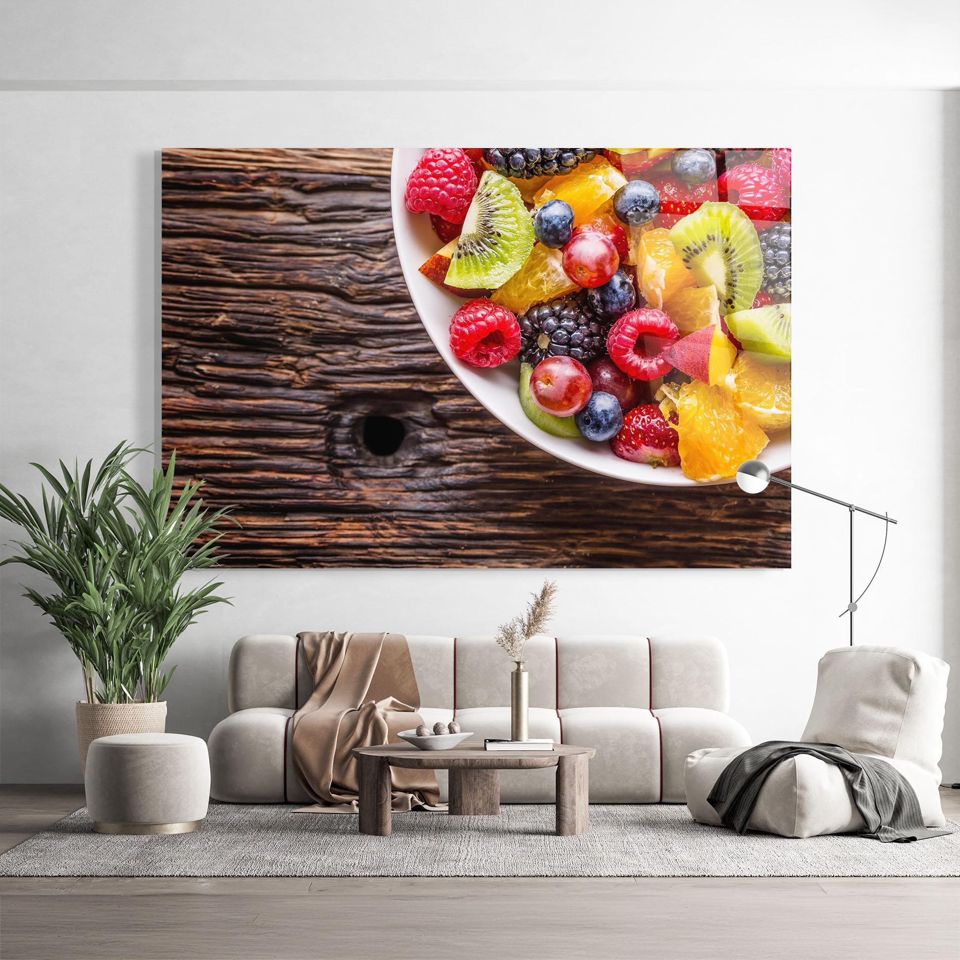 Obraz na Szkle Fresh Fruit Salad mockup 9