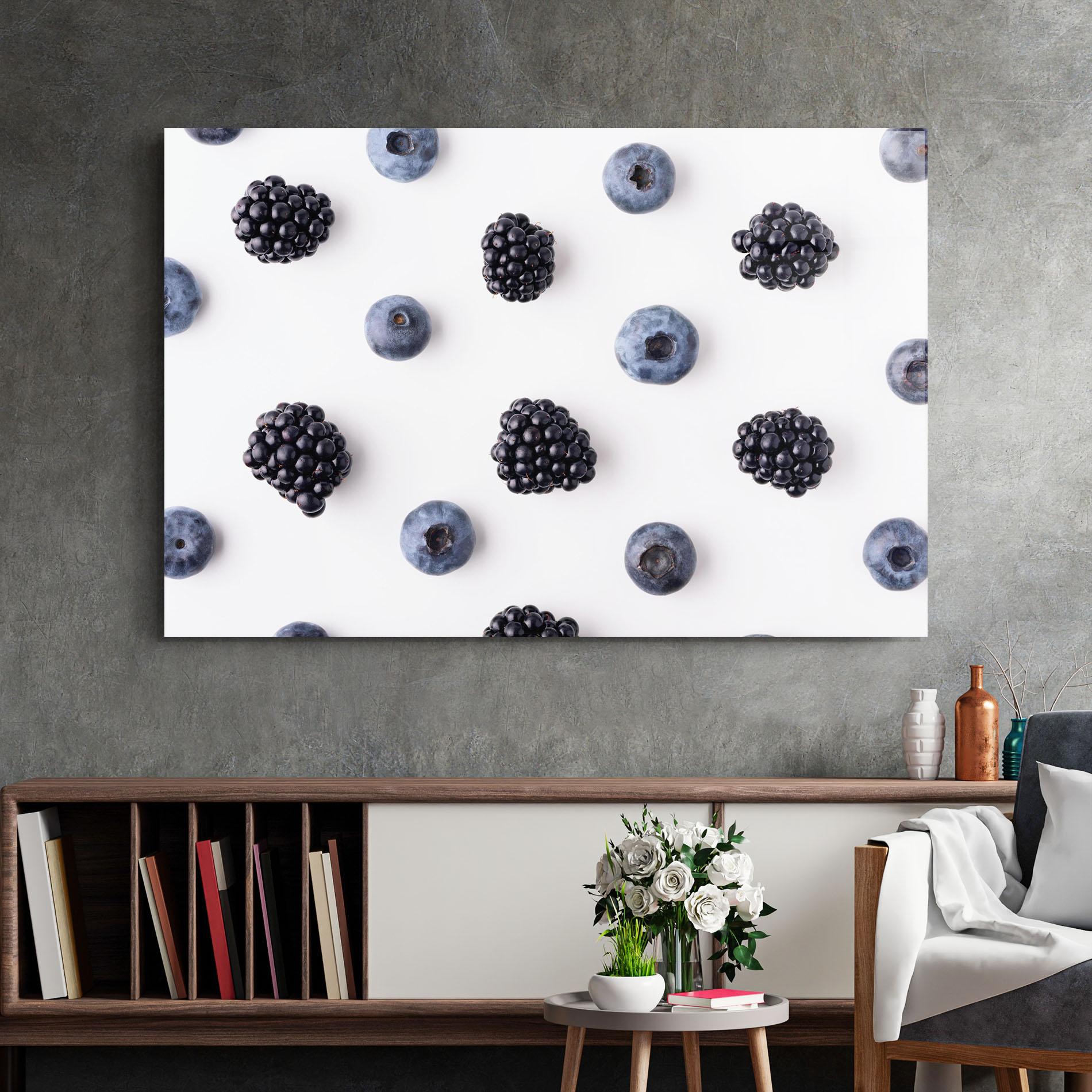 Obraz na Szkle Blackberries And Blueberries mockup 2