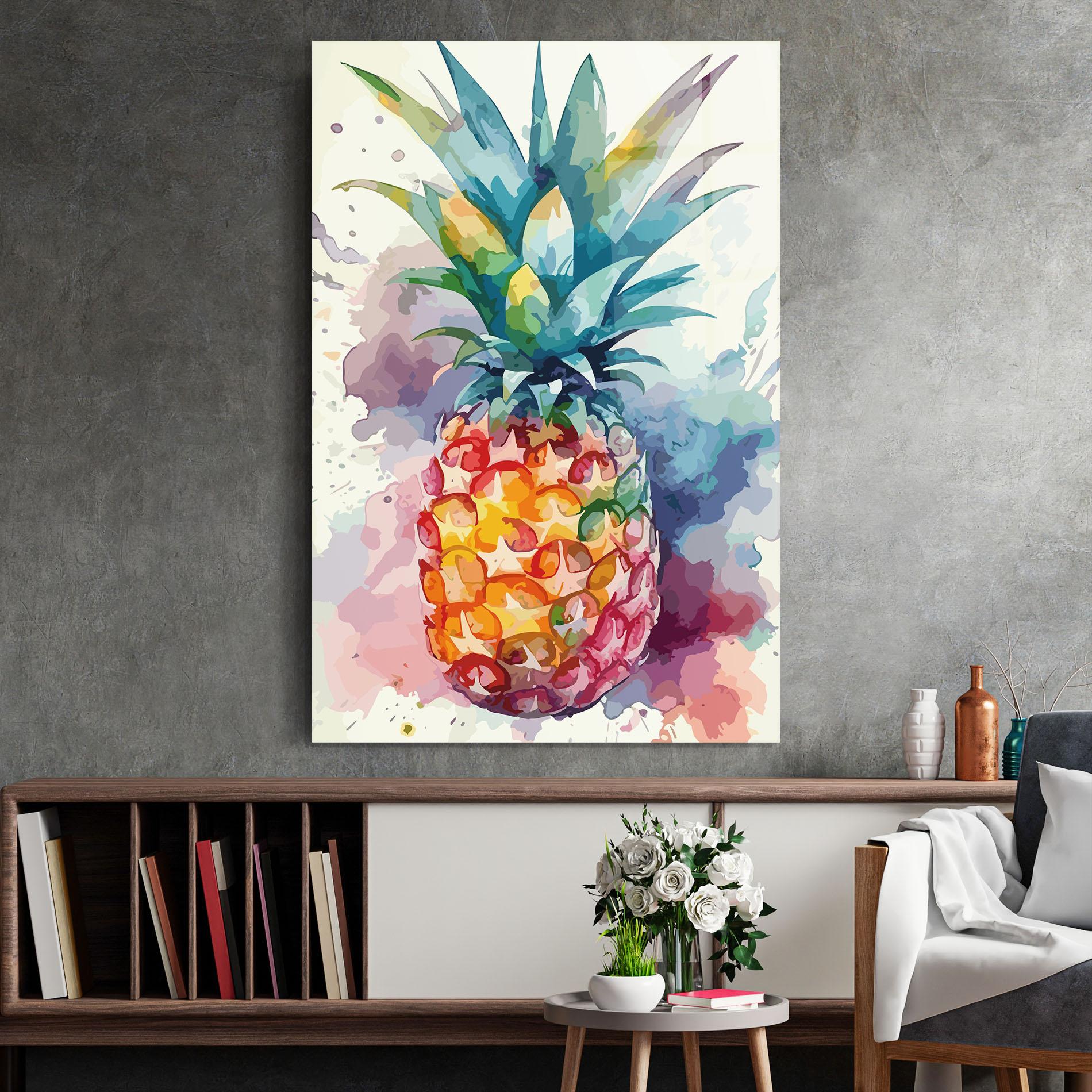Obraz na Szkle Colorful Pineapple mockup 2