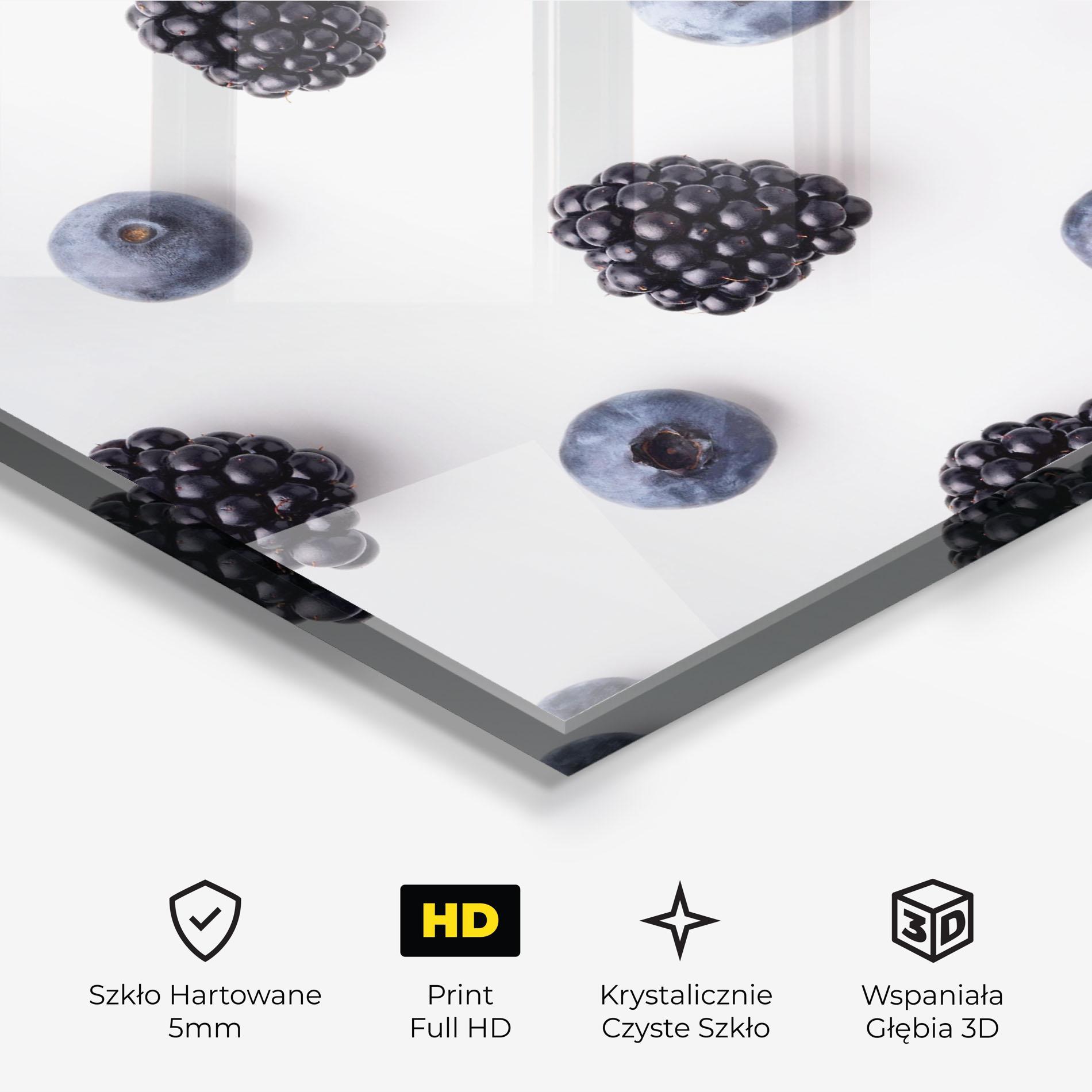 Obraz na Szkle Blackberries And Blueberries mockup 3