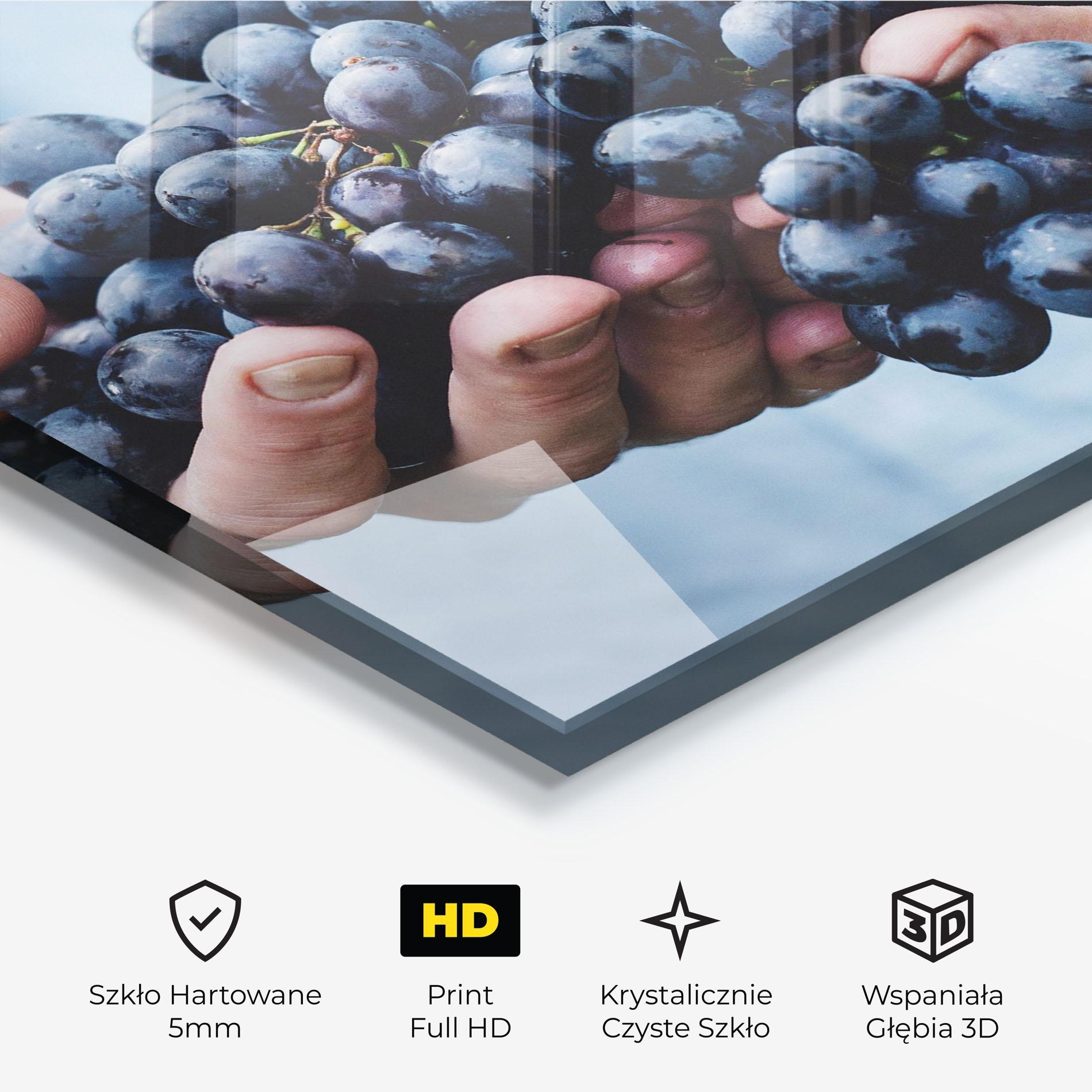 Obraz na Szkle Holding Grapes mockup 3