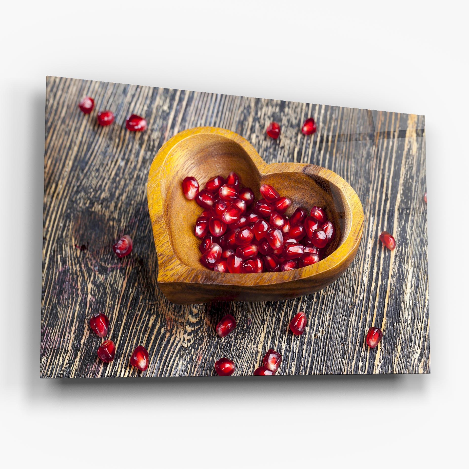 Obraz na Szkle Heart Pomegranate Seeds mockup 6