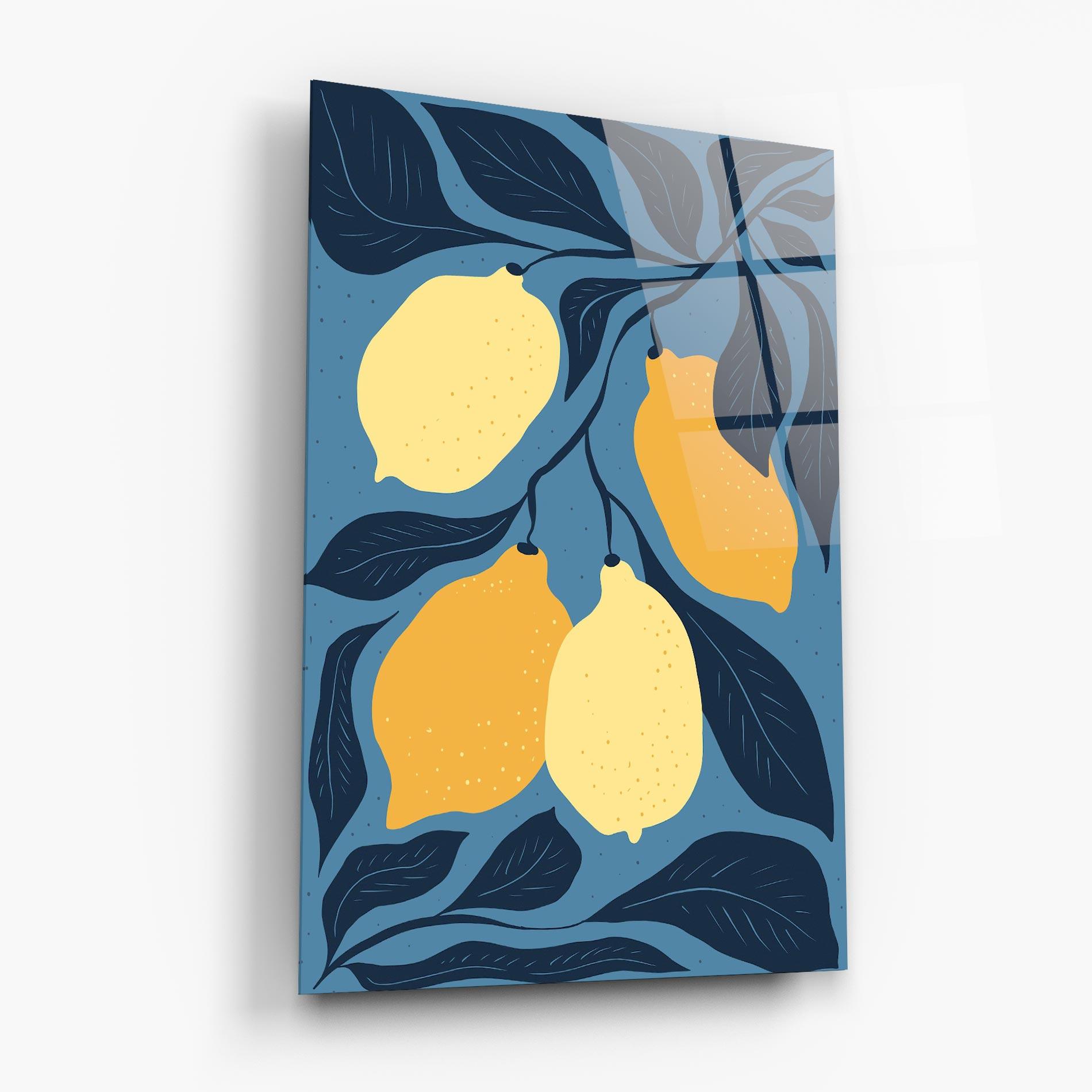 Obraz na Szkle Lemon On Blue mockup 6