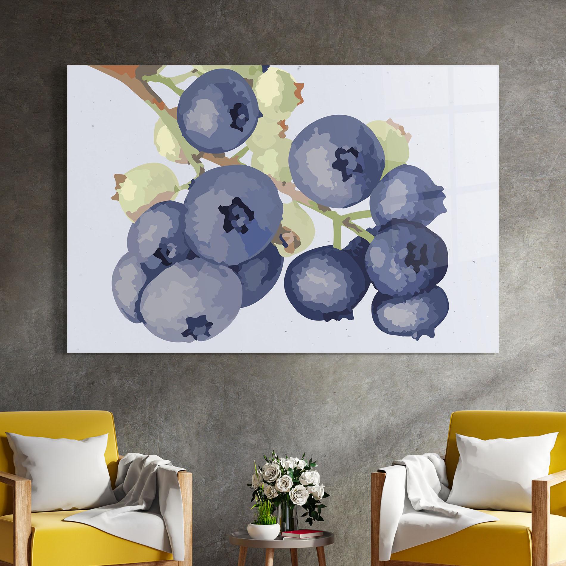 Obraz na Szkle Blueberries Art mockup 4