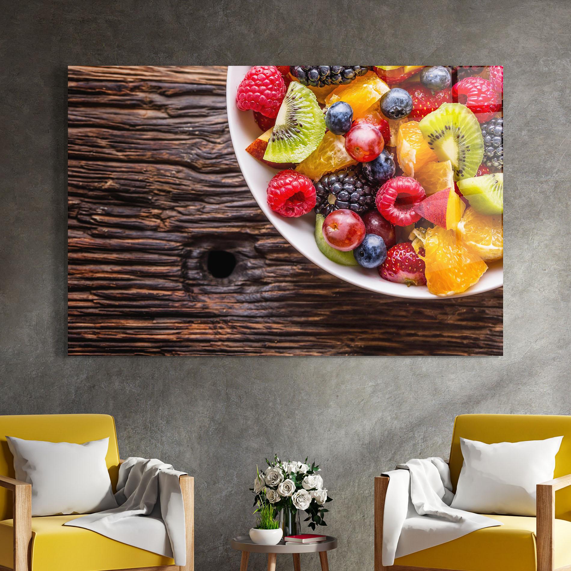 Obraz na Szkle Fresh Fruit Salad mockup 4