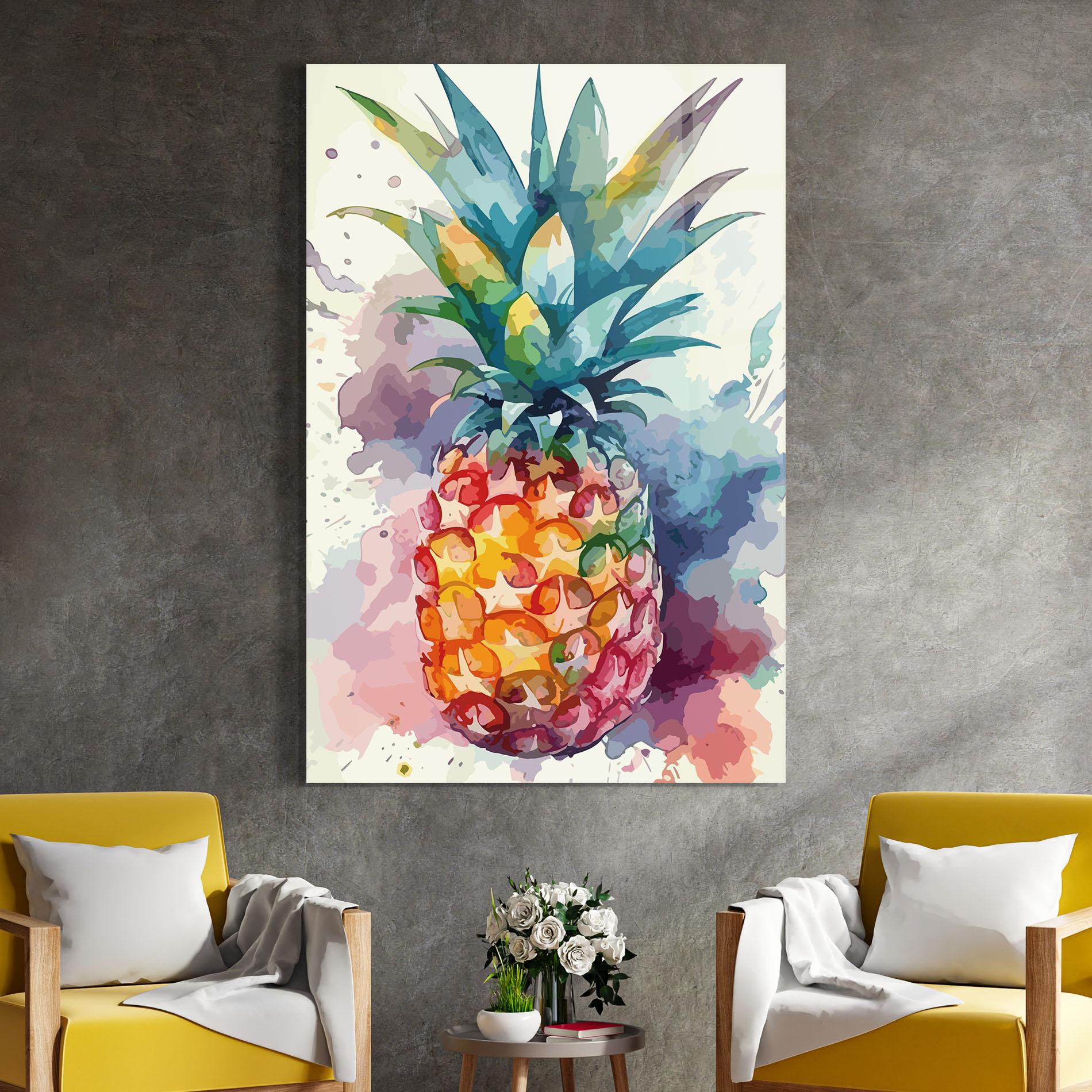Obraz na Szkle Colorful Pineapple mockup 4