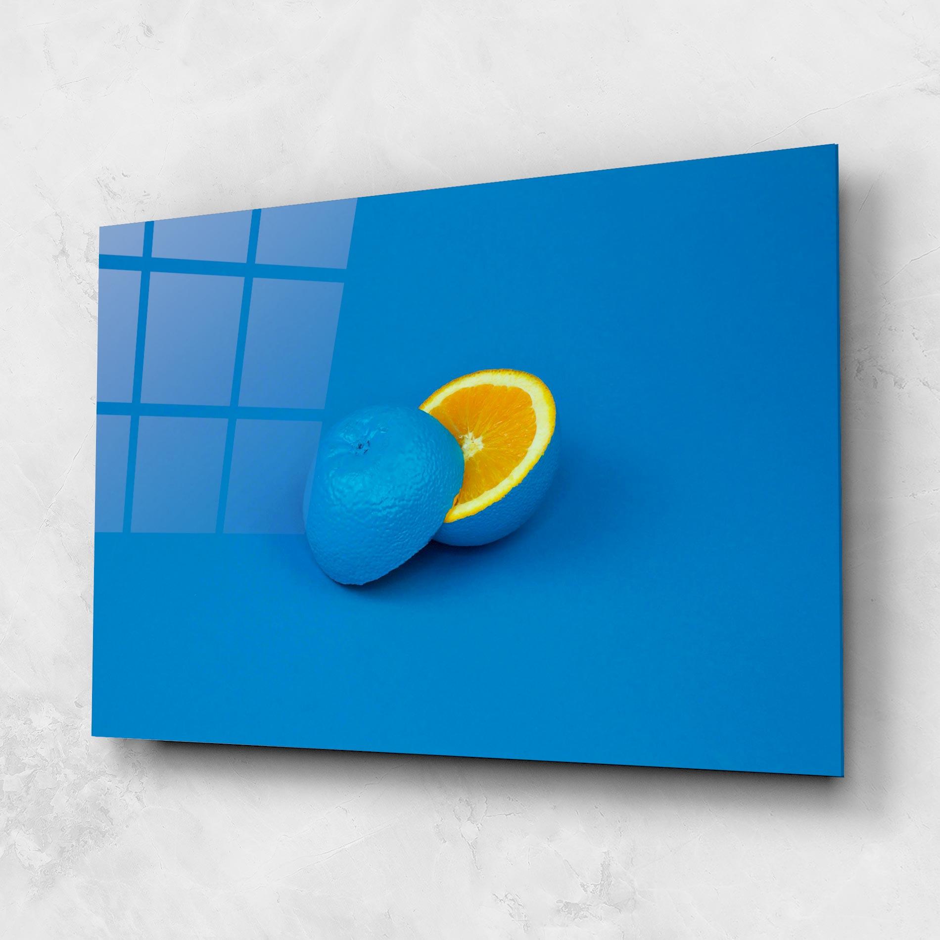 Obraz na Szkle Blue Orange mockup 1