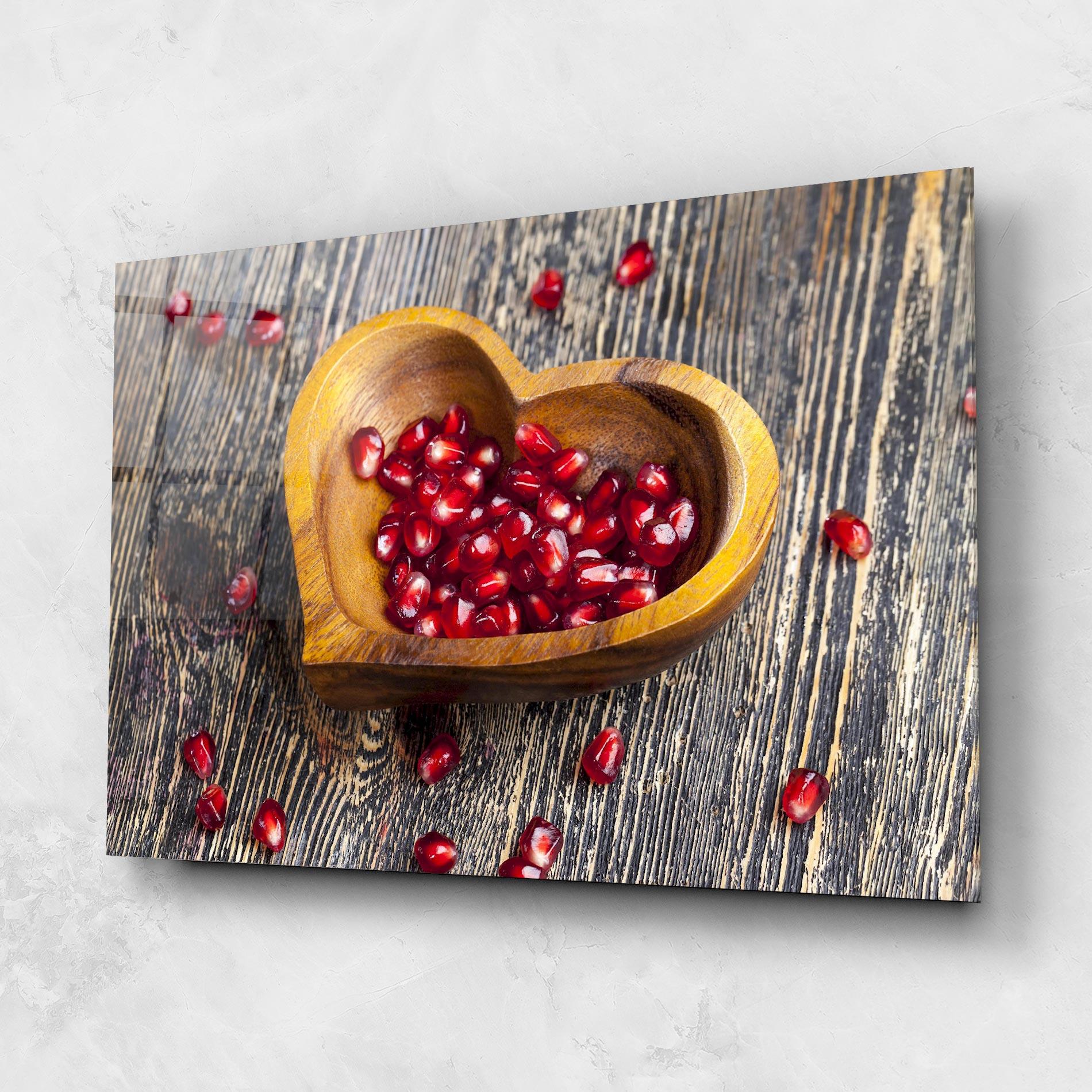 Obraz na Szkle Heart Pomegranate Seeds mockup 1