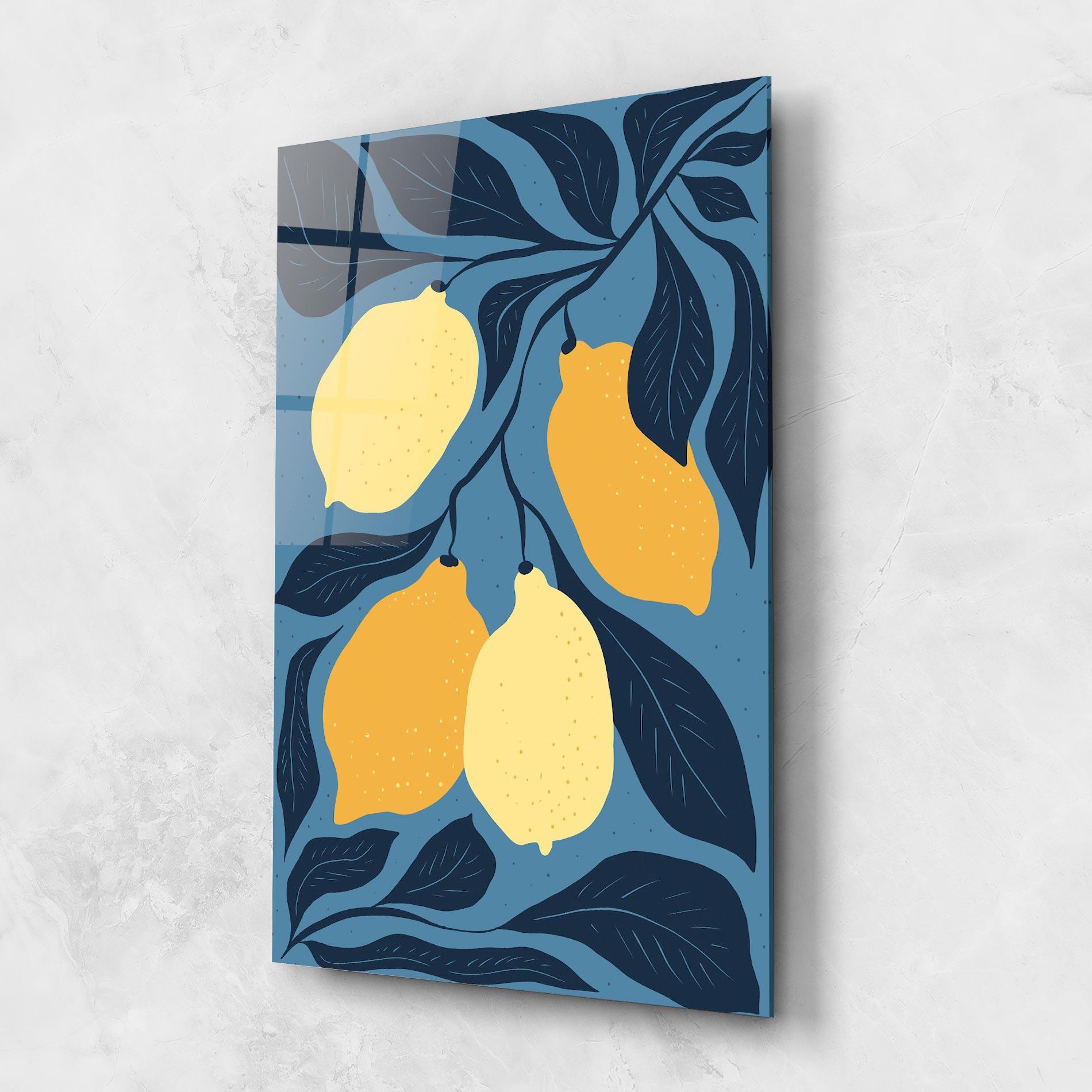Obraz na Szkle Lemon On Blue mockup 1