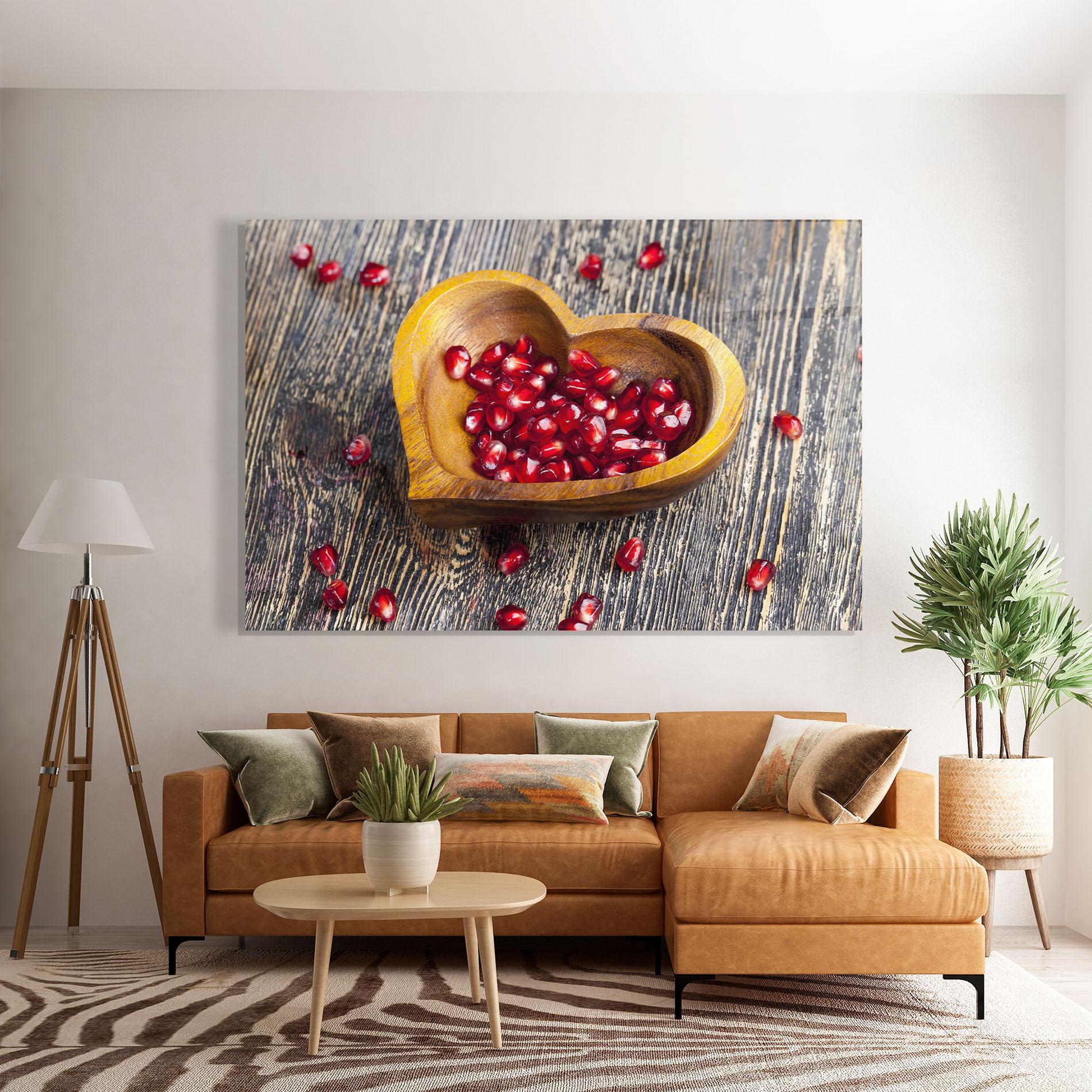 Obraz na Szkle Heart Pomegranate Seeds mockup 7