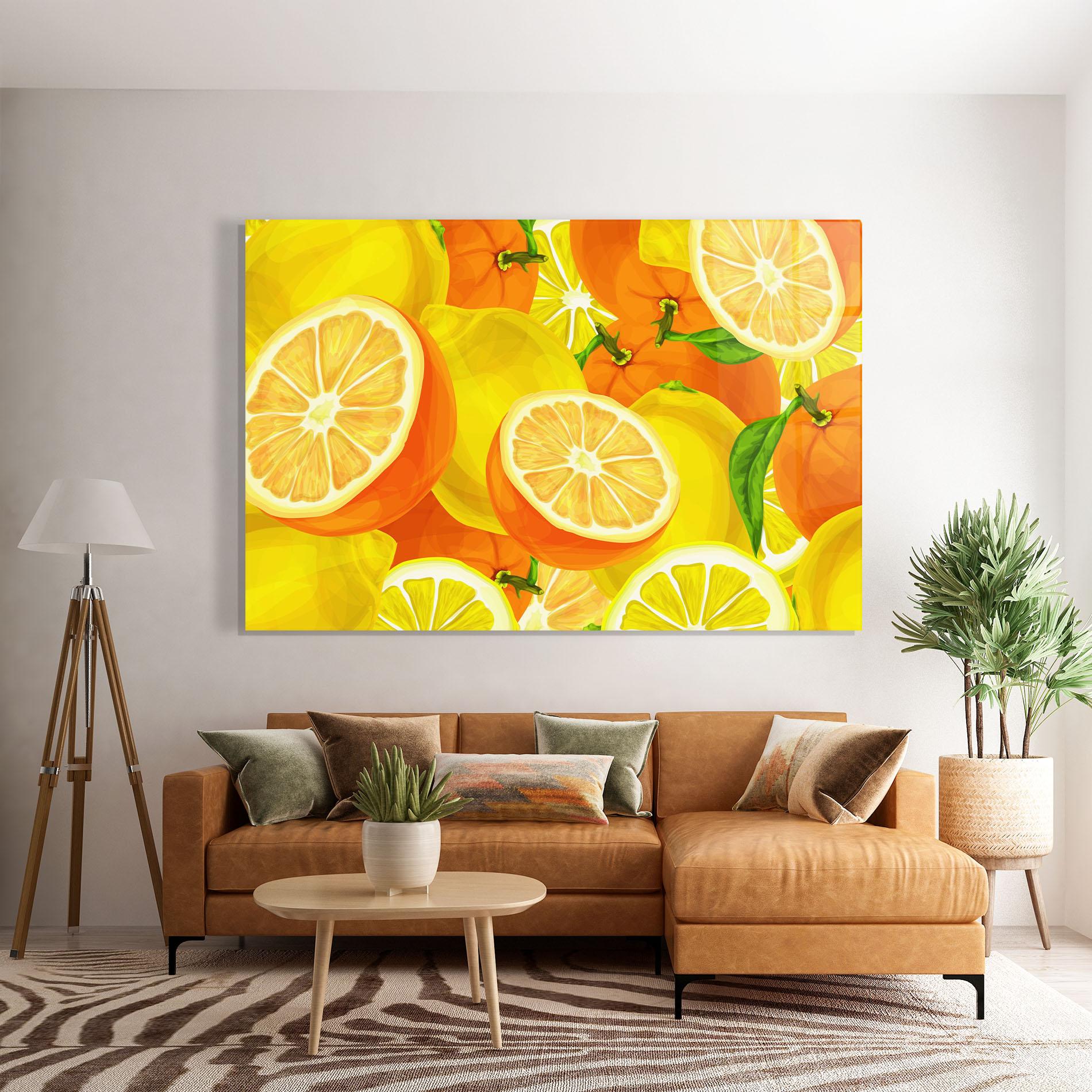 Obraz na Szkle Juicy Orange mockup 7