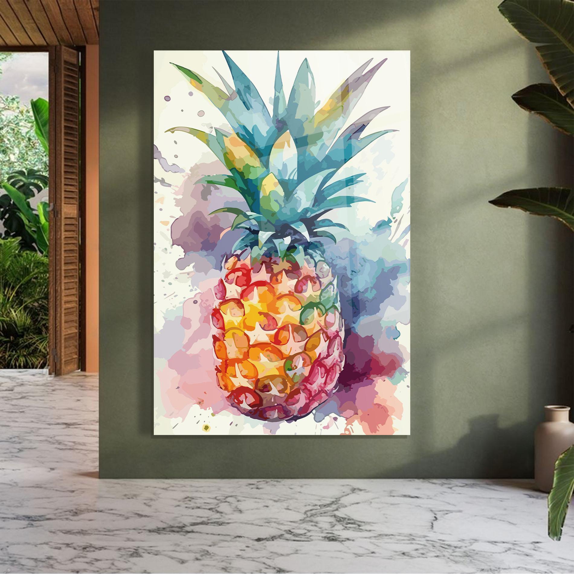 Obraz na Szkle Colorful Pineapple mockup 7