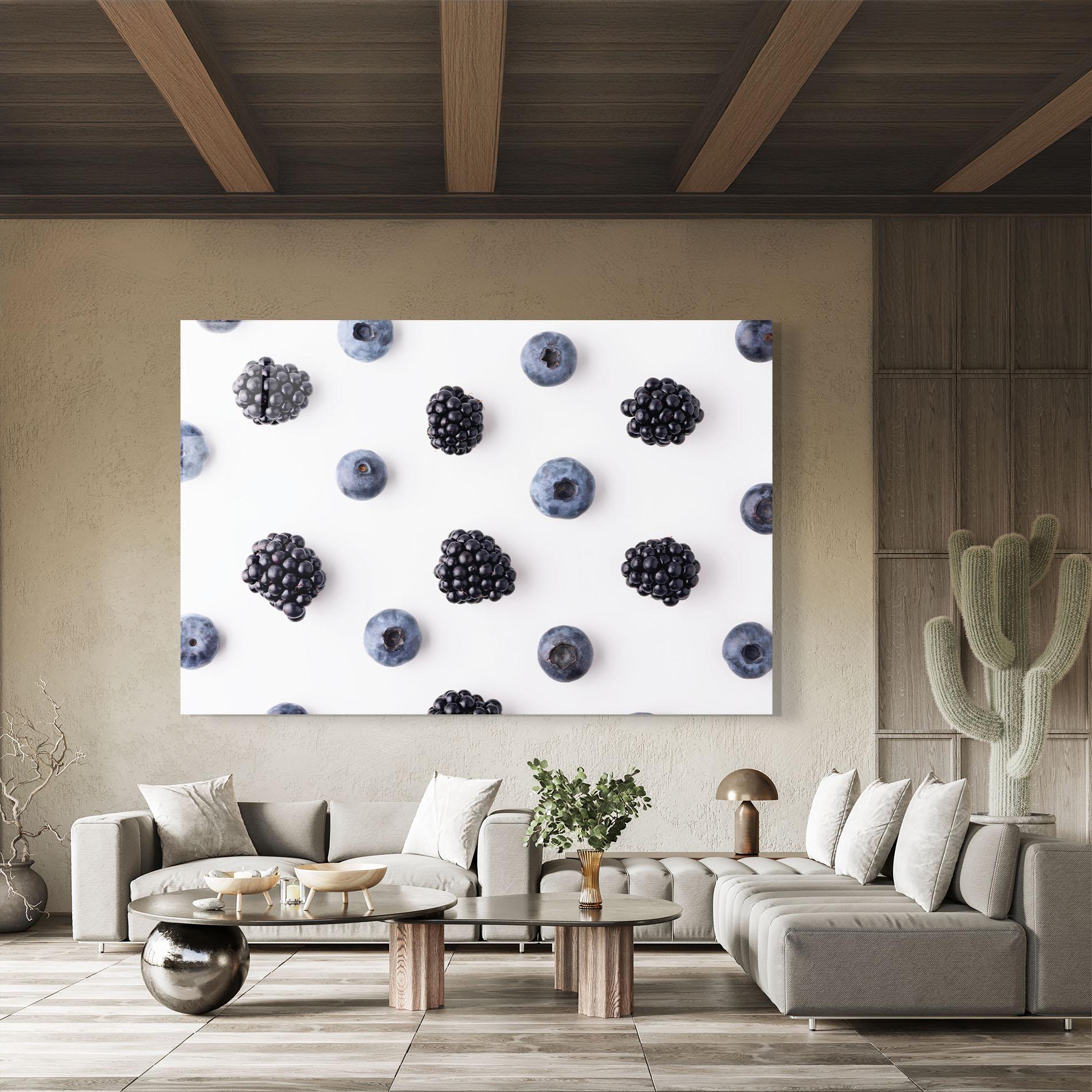 Obraz na Szkle Blackberries And Blueberries mockup 8