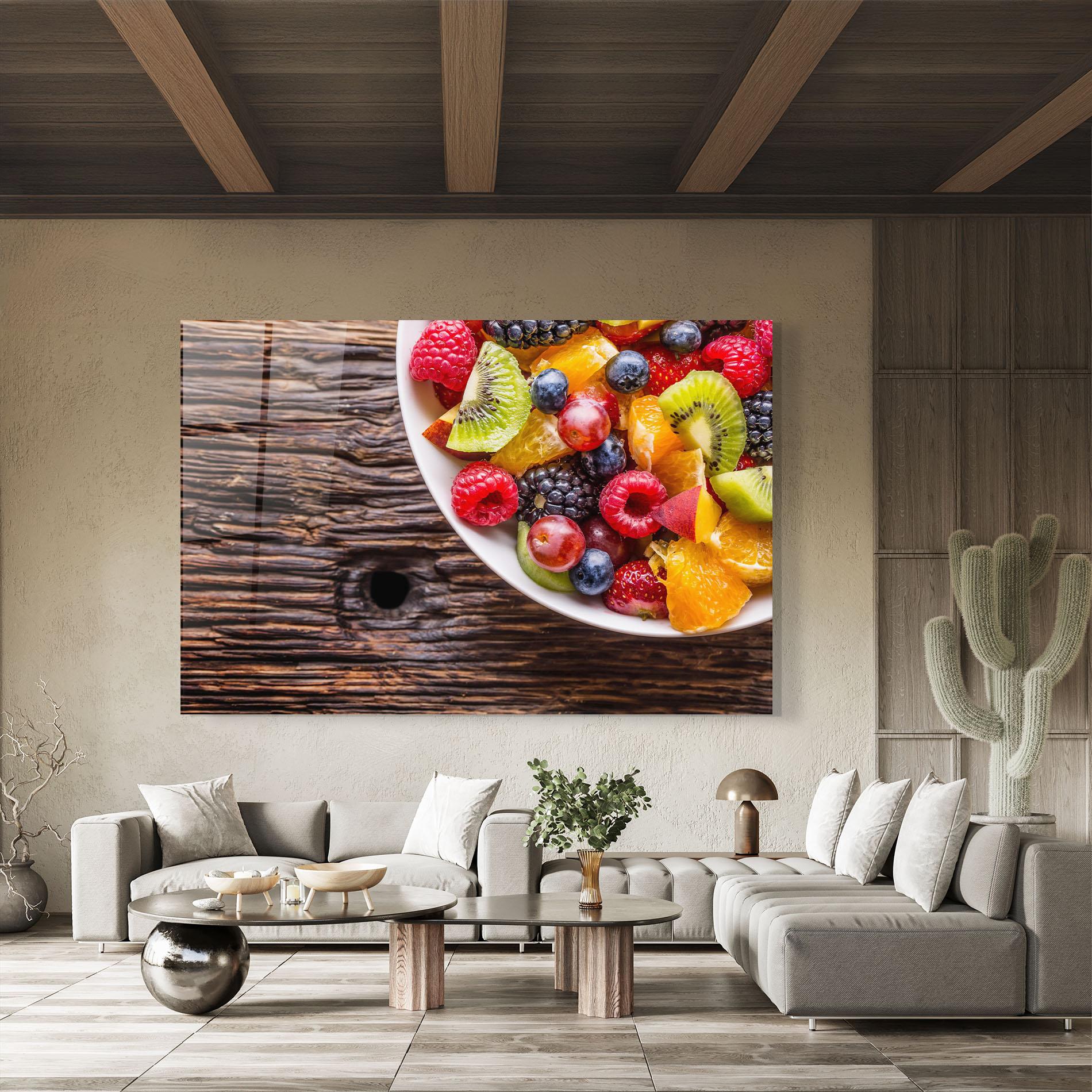 Obraz na Szkle Fresh Fruit Salad mockup 8