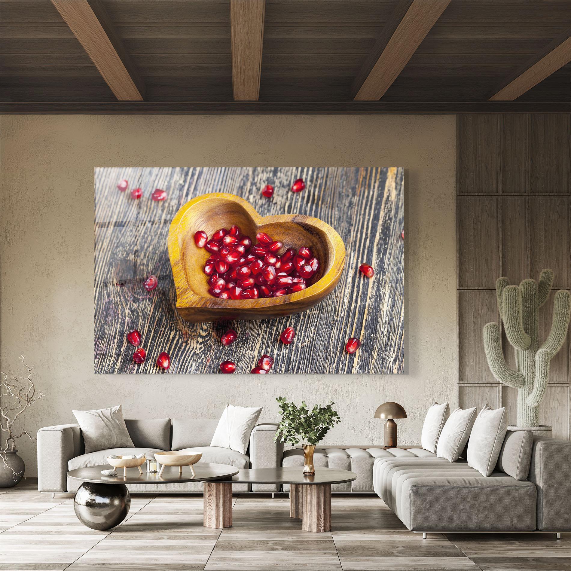 Obraz na Szkle Heart Pomegranate Seeds mockup 8