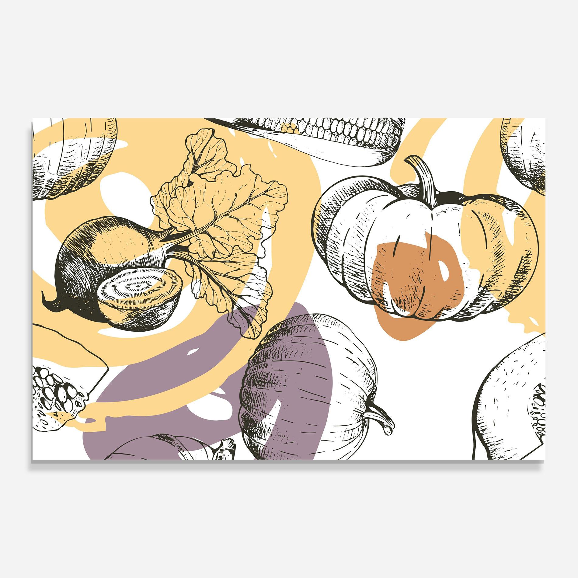 Obraz na Szkle Cream Vegetables Art mockup 0