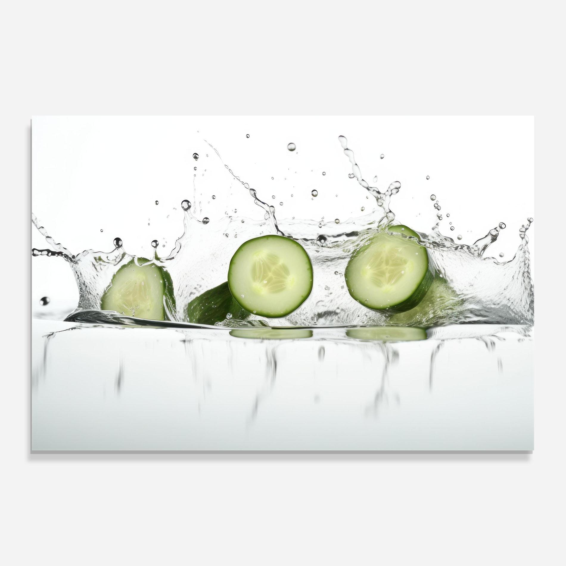 Obraz na Szkle Cucumber Cool Splash mockup 0