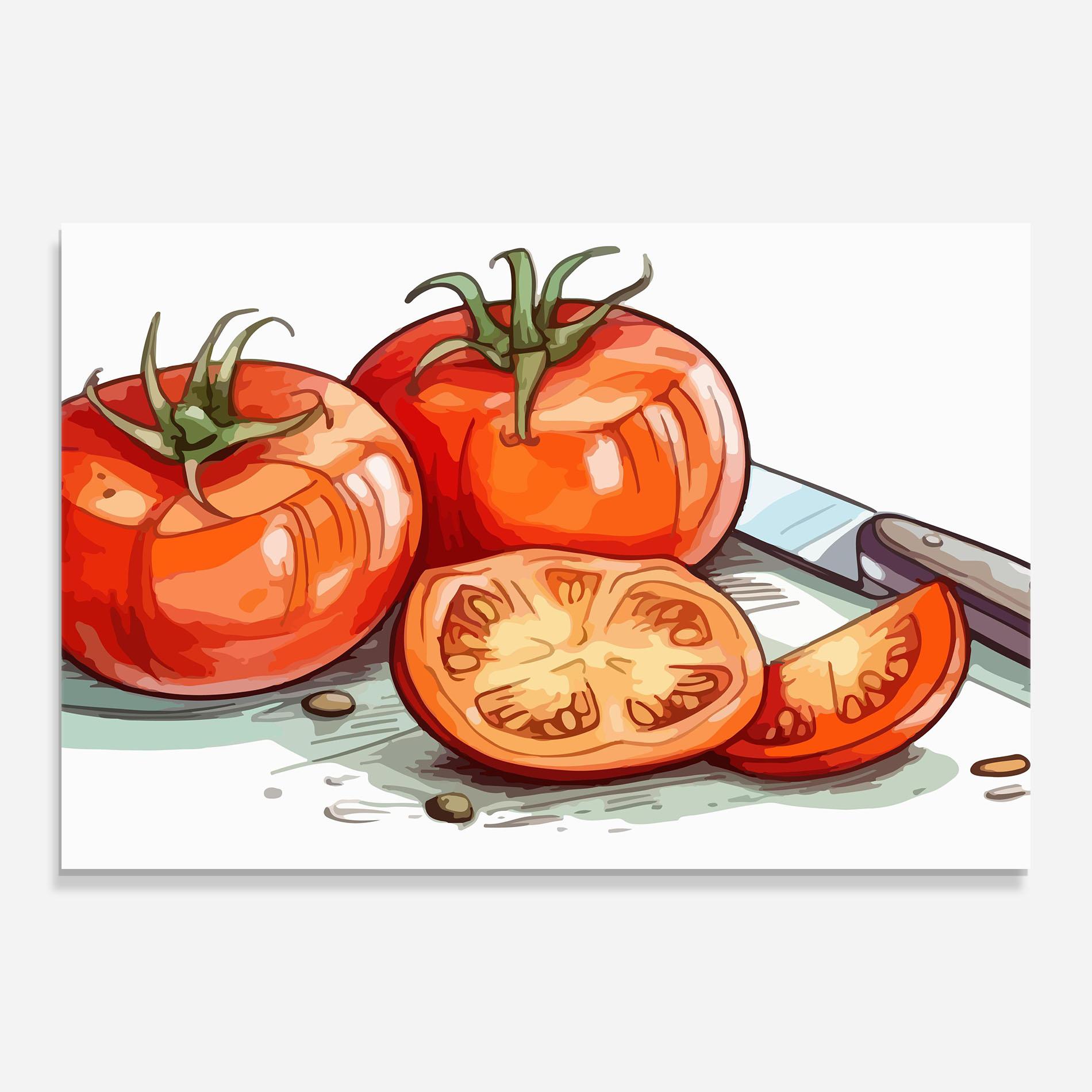 Obraz na Szkle Drawing Tomato Art mockup 0