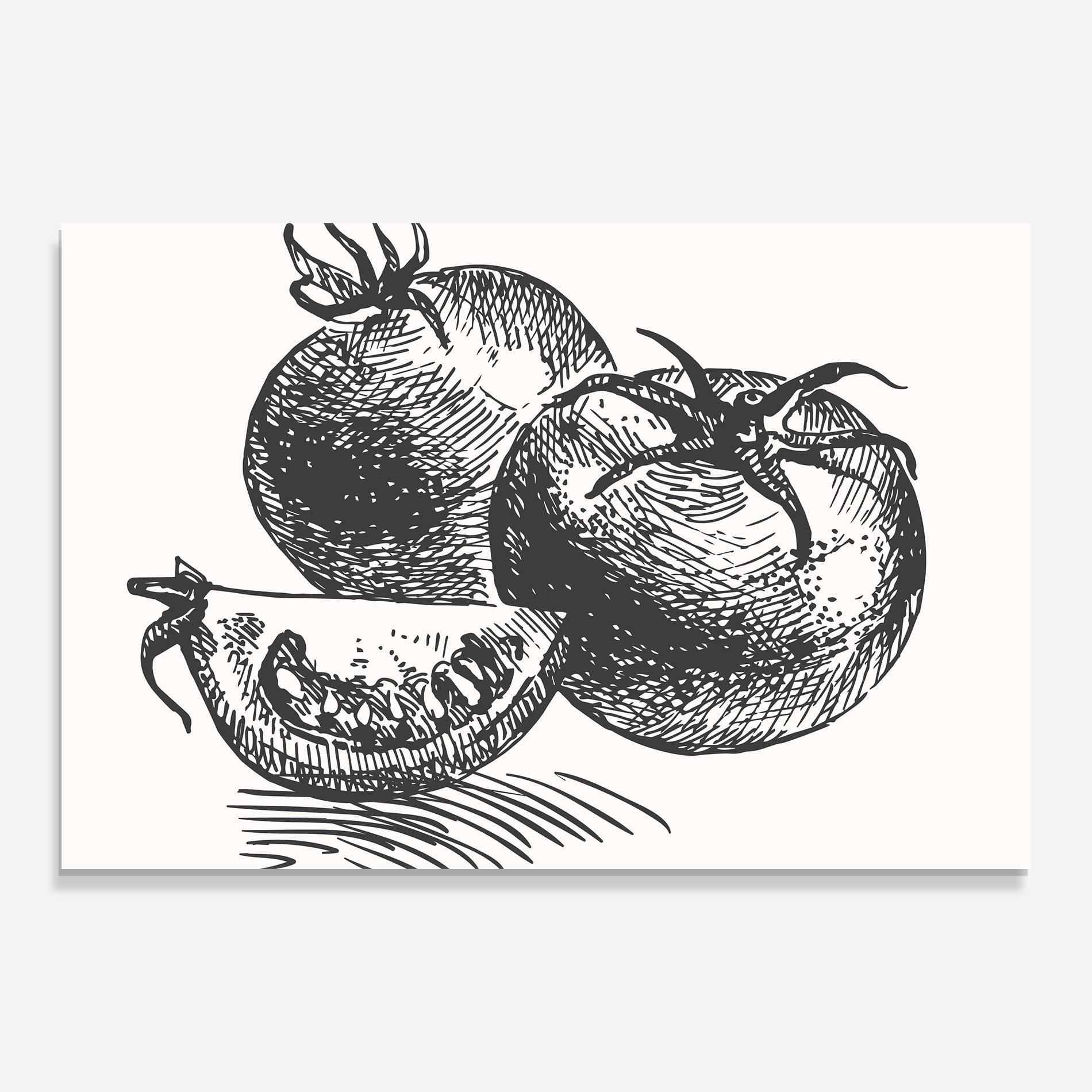 Obraz na Szkle Grey Line Tomato mockup 0