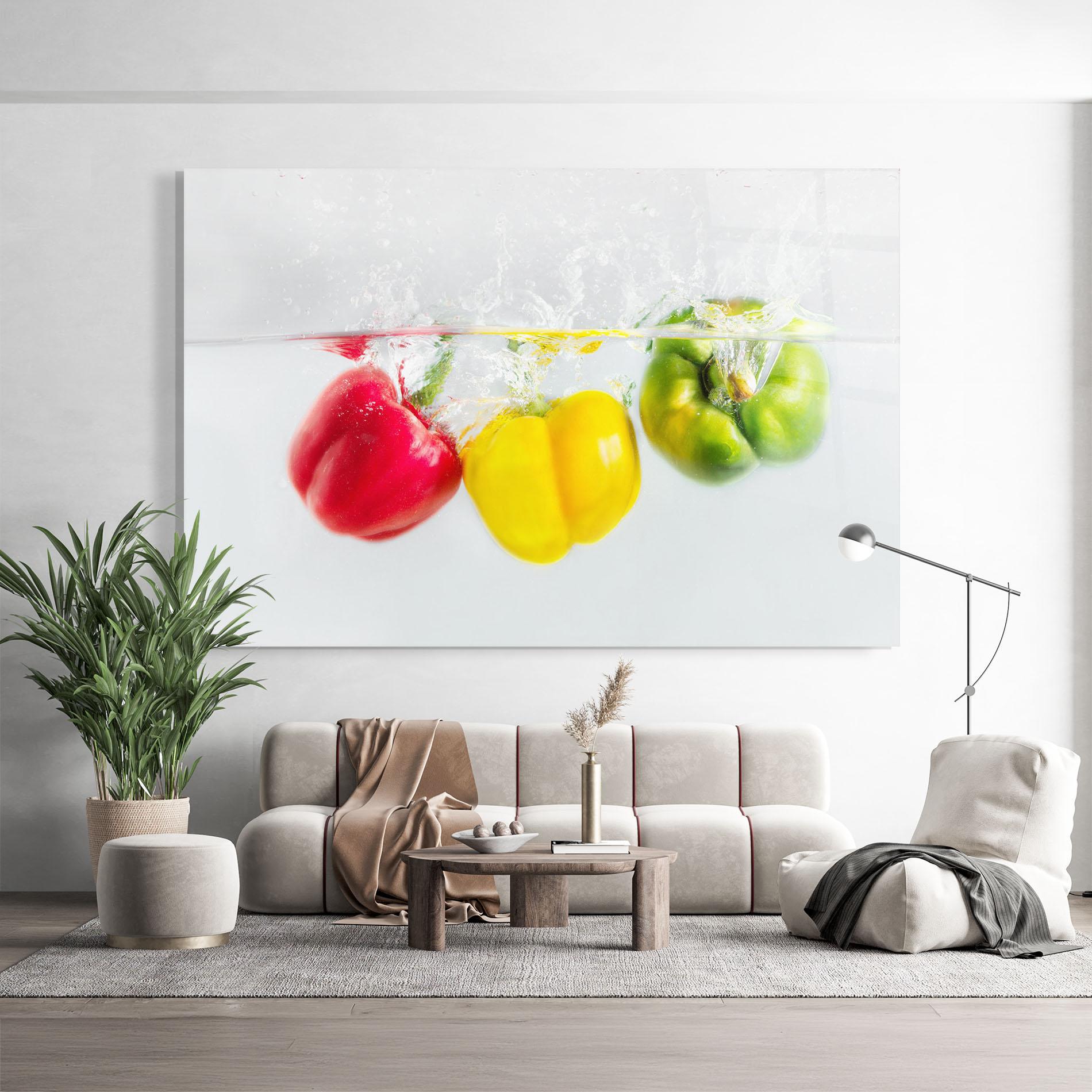 Obraz na Szkle Bellpepper In Water mockup 9