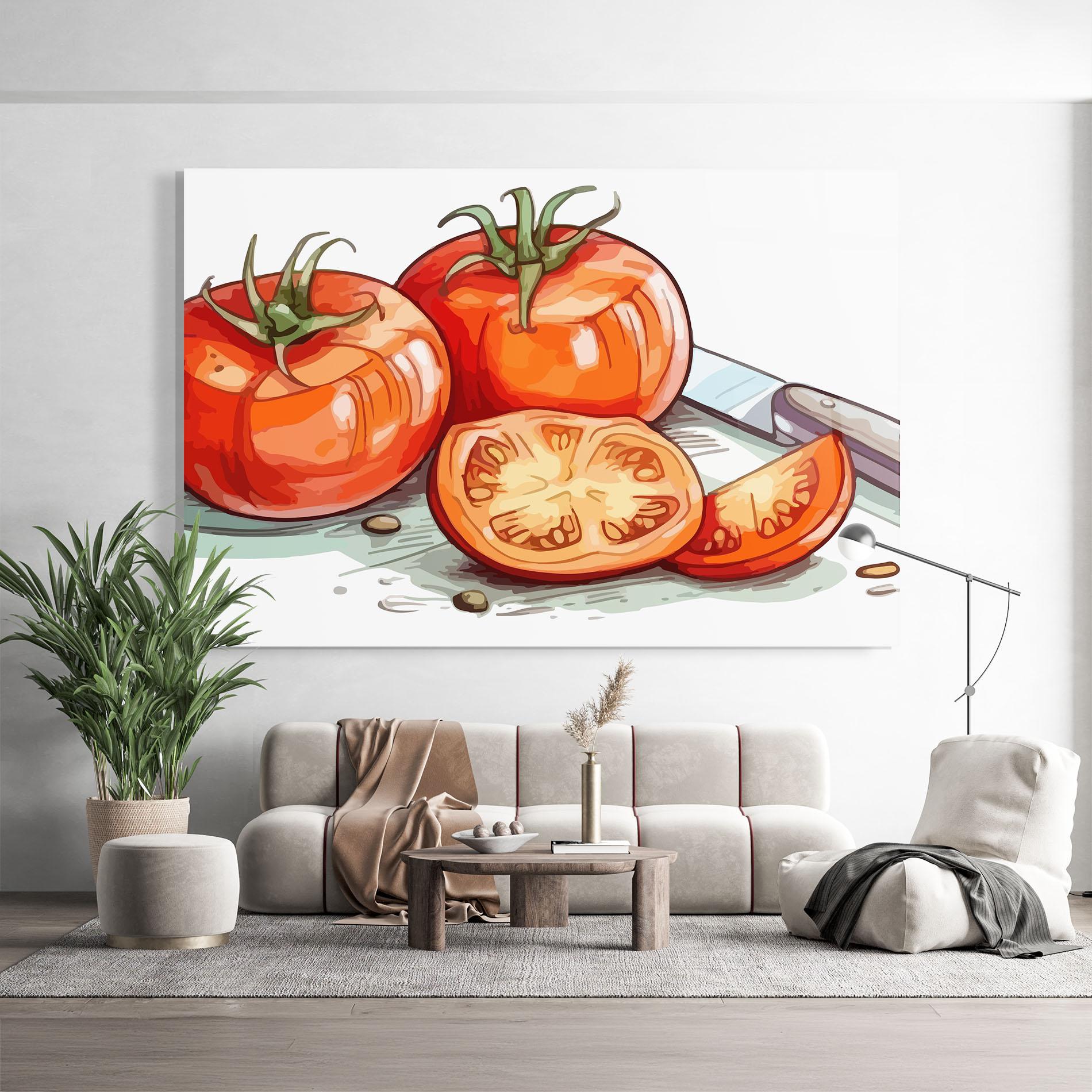 Obraz na Szkle Drawing Tomato Art mockup 9