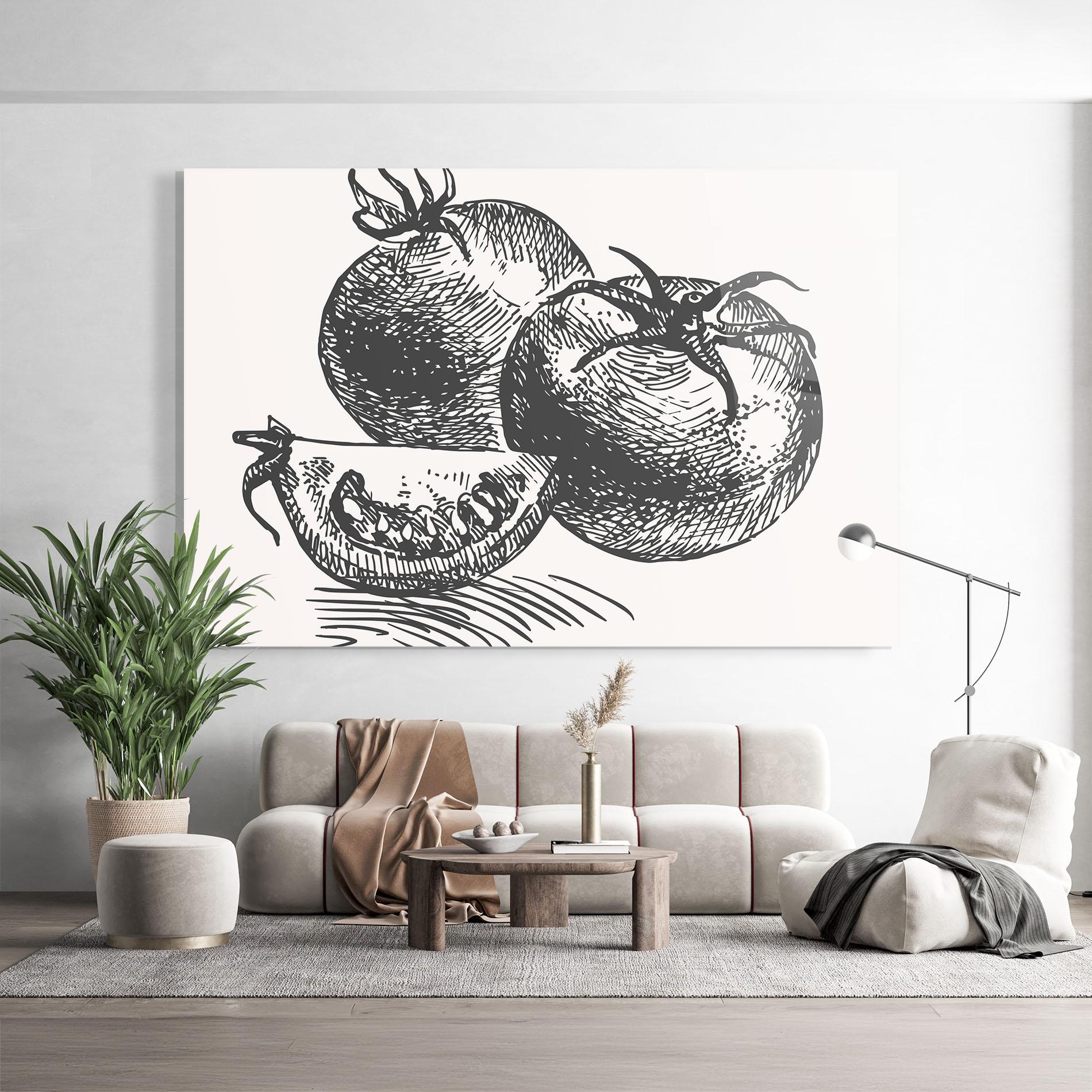 Obraz na Szkle Grey Line Tomato mockup 9