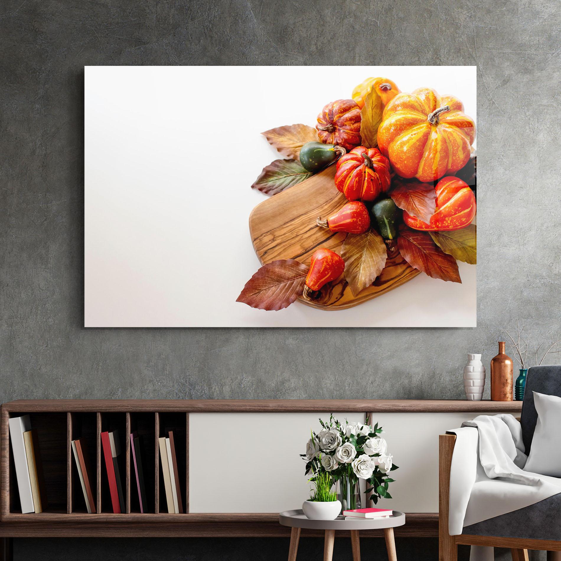 Obraz na Szkle Autumn Pumpkins mockup 2