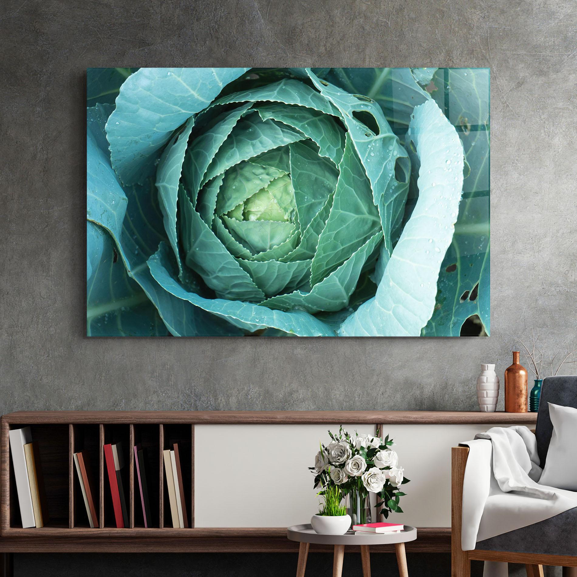 Obraz na Szkle Blue Lettuce mockup 2