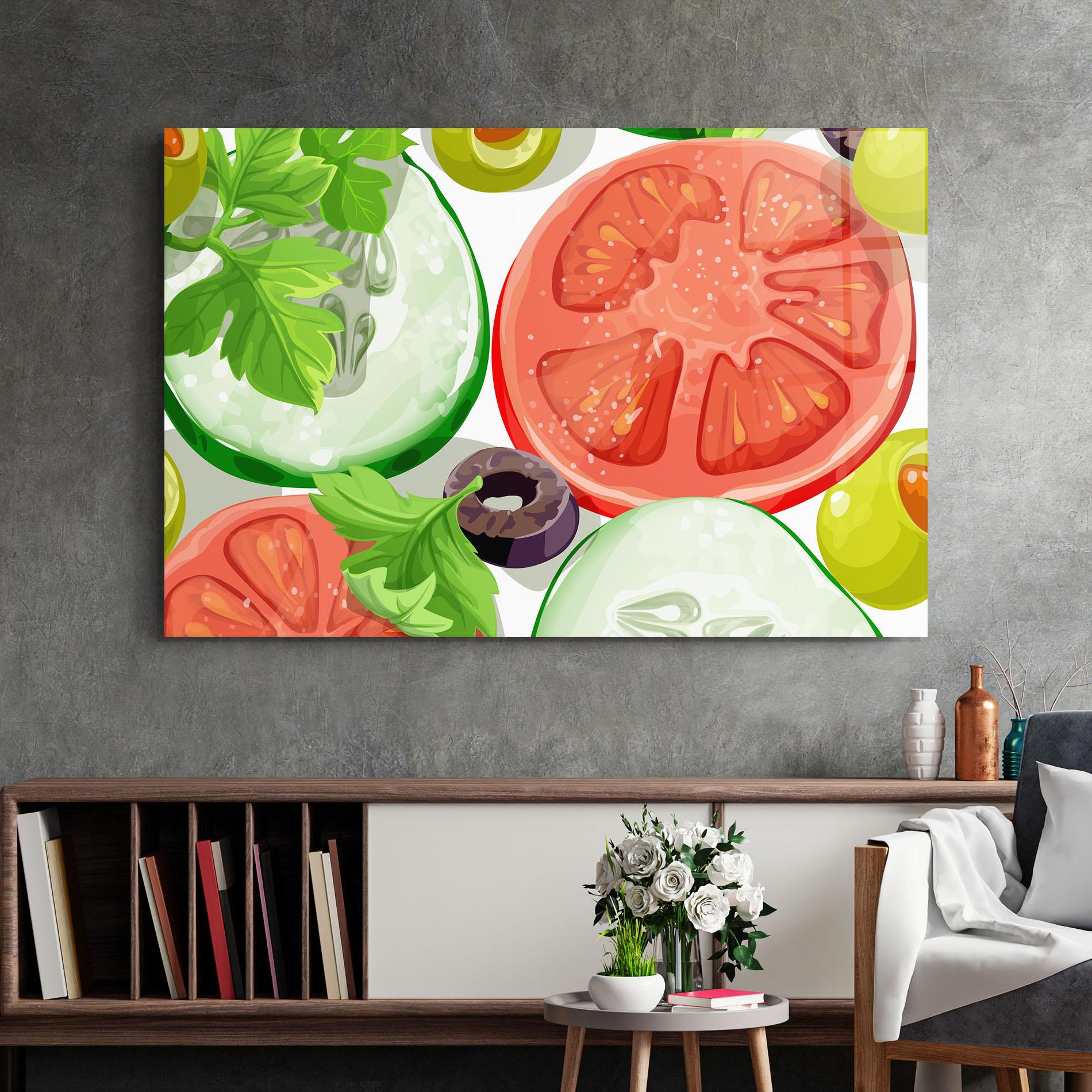 Obraz na Szkle Cucumber Tomatoes mockup 2
