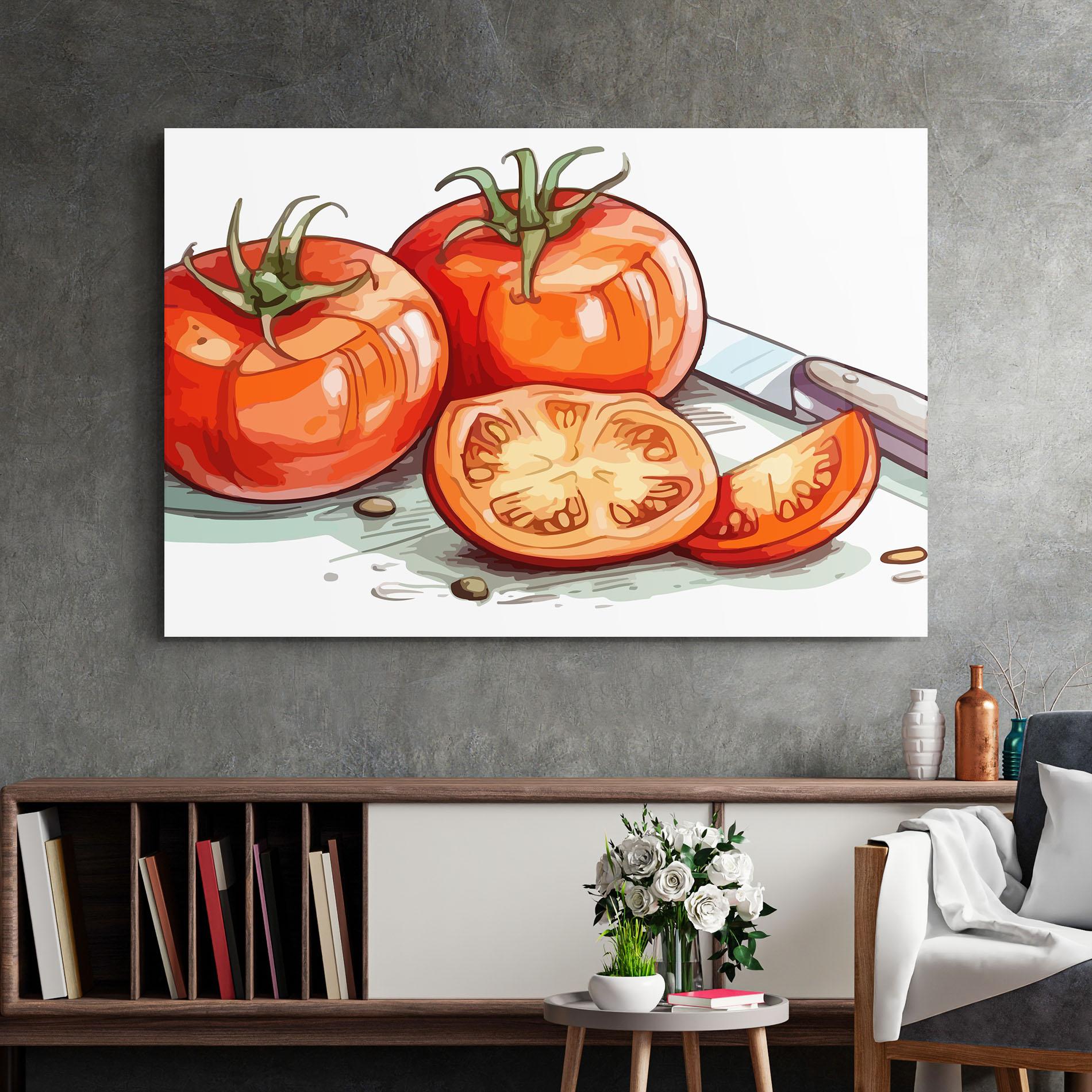 Obraz na Szkle Drawing Tomato Art mockup 2