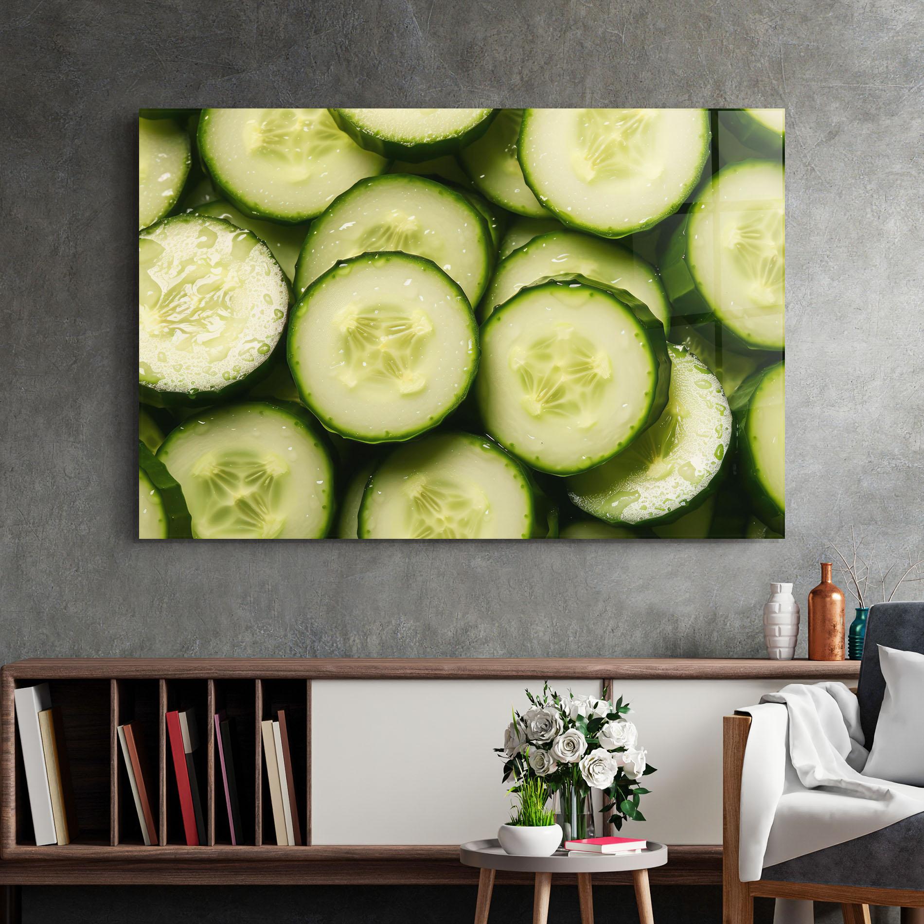Obraz na Szkle Fresh Cucumber mockup 2