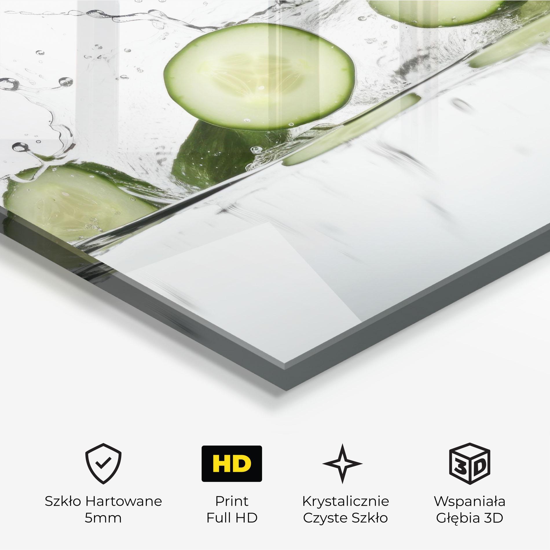 Obraz na Szkle Cucumber Cool Splash mockup 3