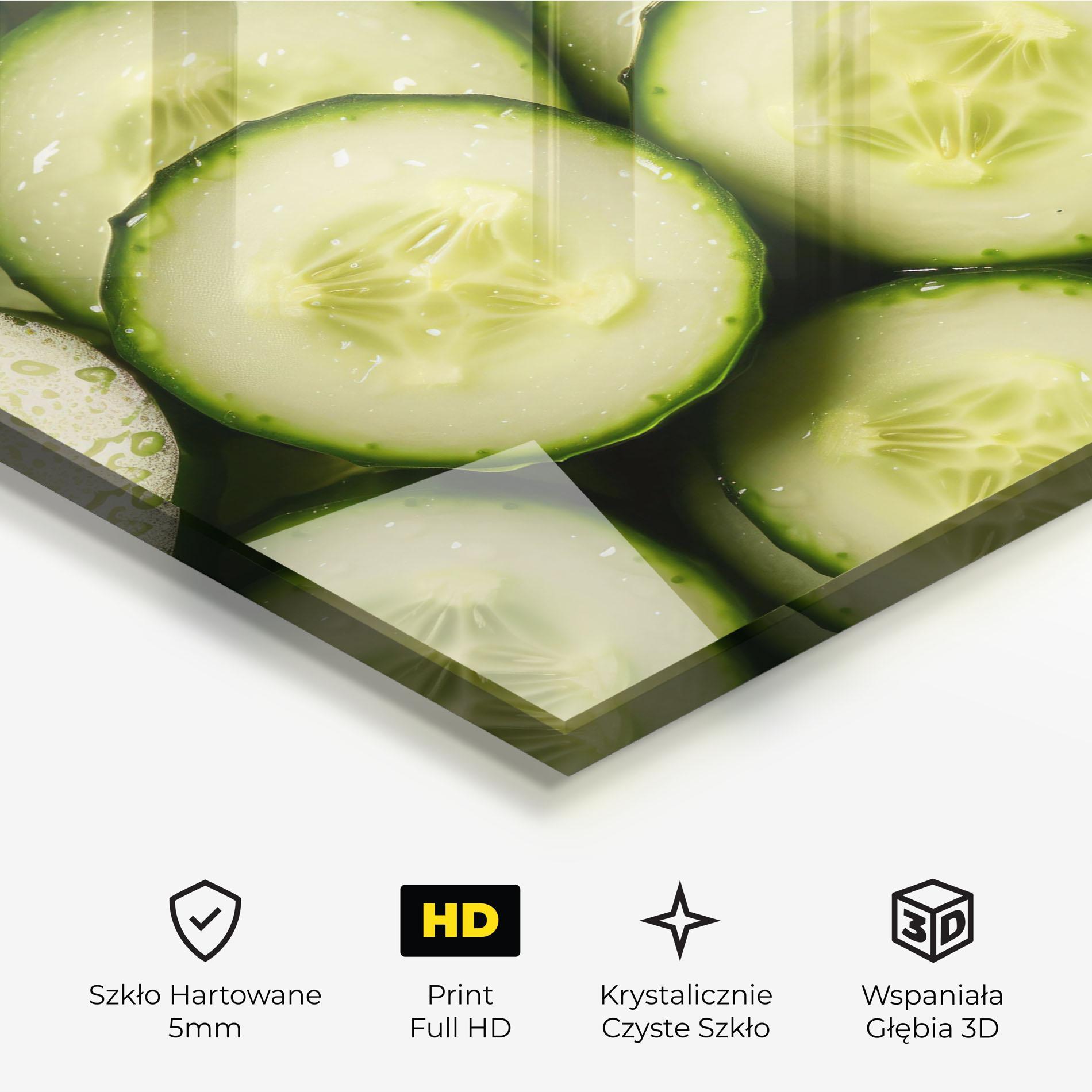 Obraz na Szkle Fresh Cucumber mockup 3