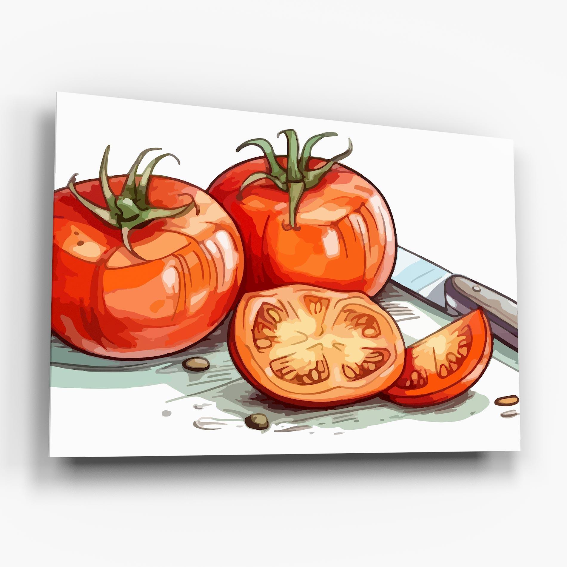 Obraz na Szkle Drawing Tomato Art mockup 6