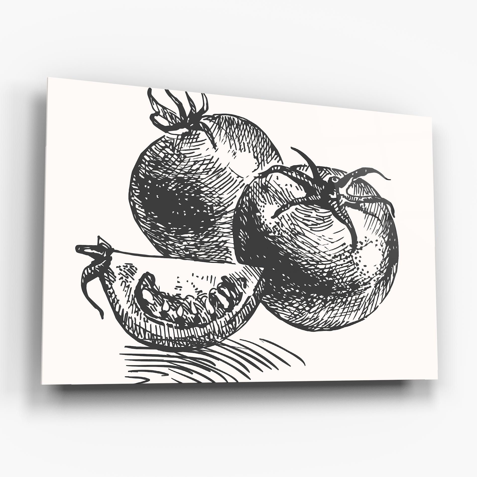 Obraz na Szkle Grey Line Tomato mockup 6