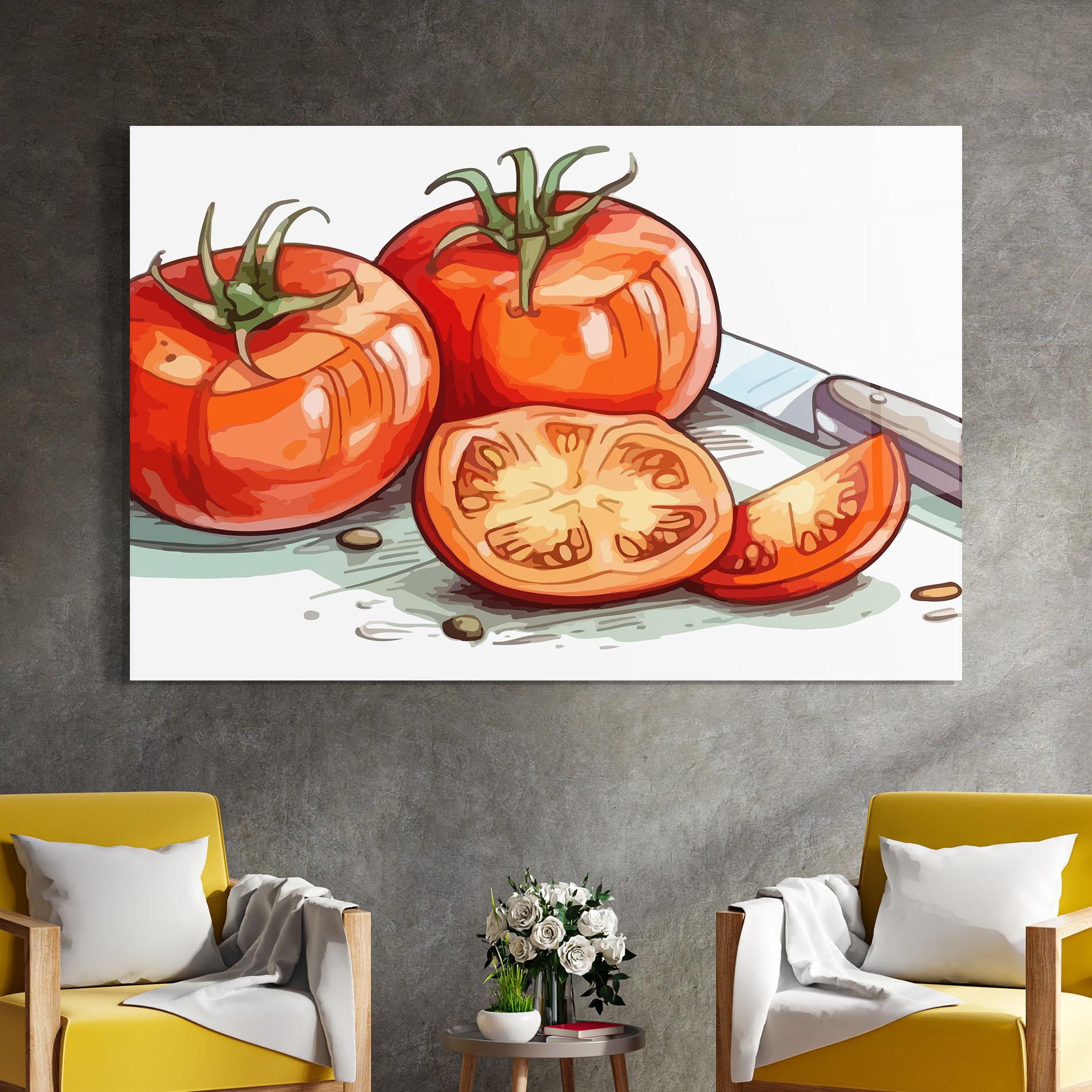 Obraz na Szkle Drawing Tomato Art mockup 4